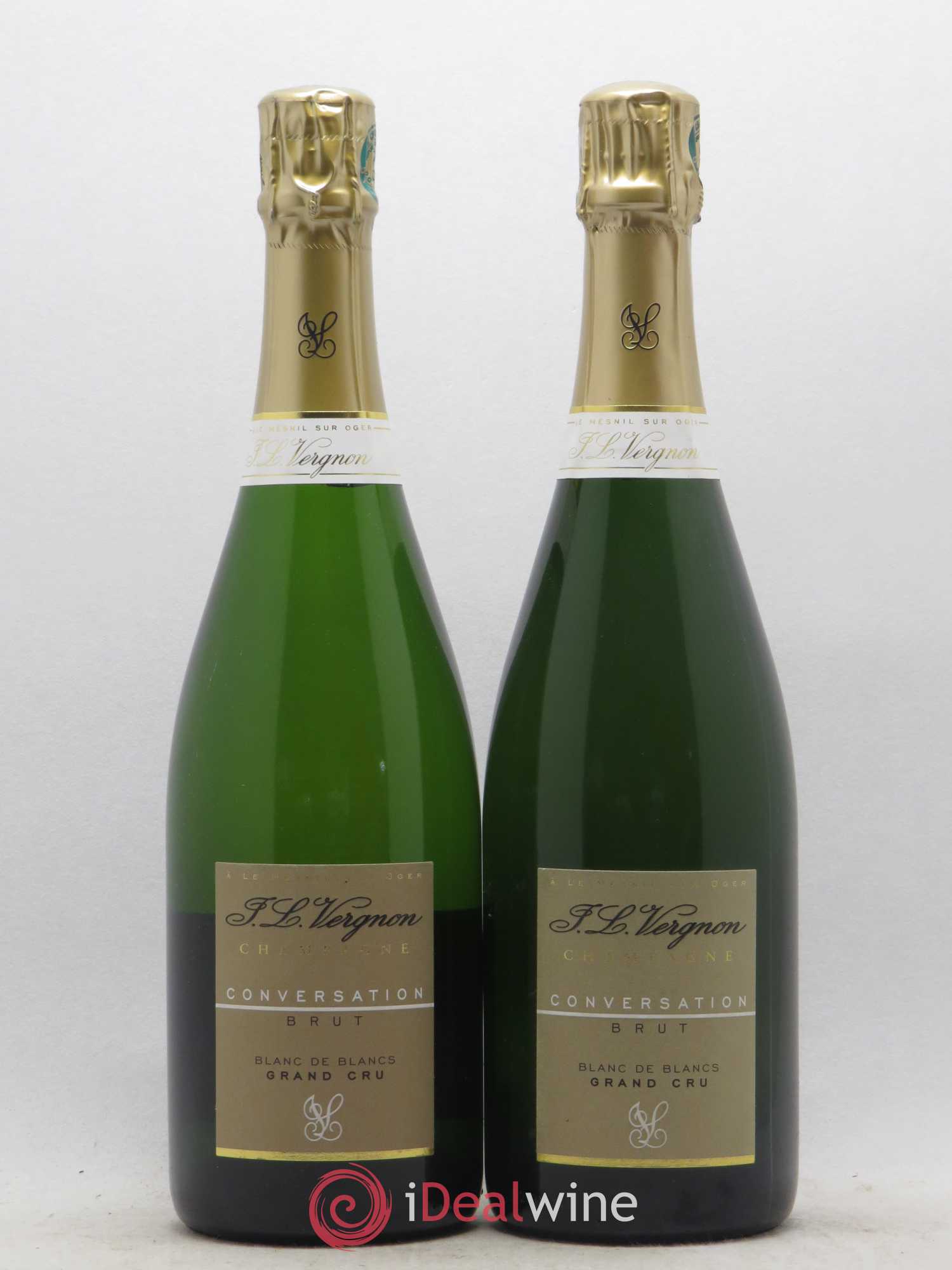 Champagne Vergnon Conversation Brut Grand Cru Blanc de Blancs - Posten von 2 Flaschen - 0