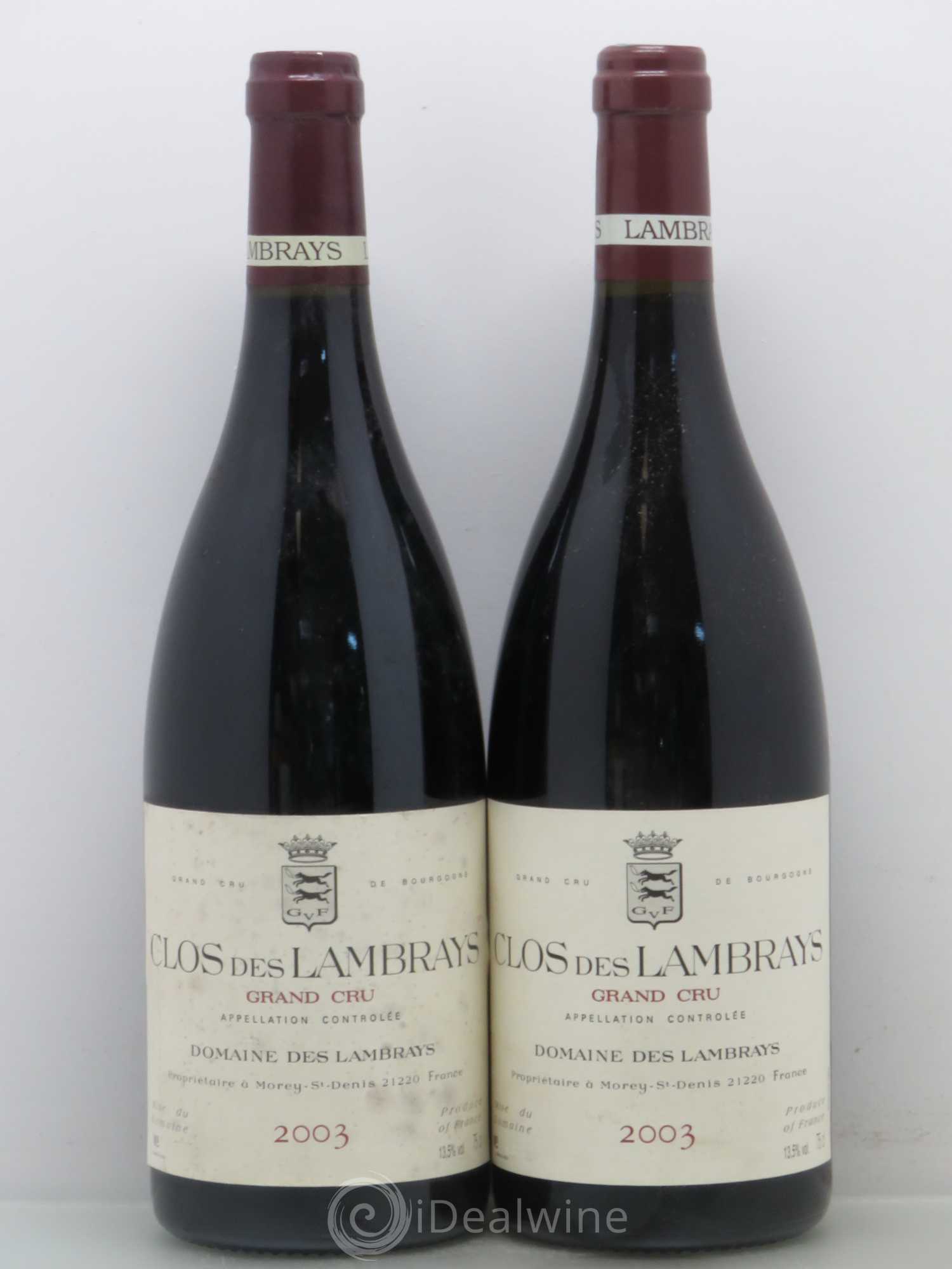 Clos des Lambrays Grand Cru Domaine des Lambrays 2003 - Lot de 2 bouteilles - 0