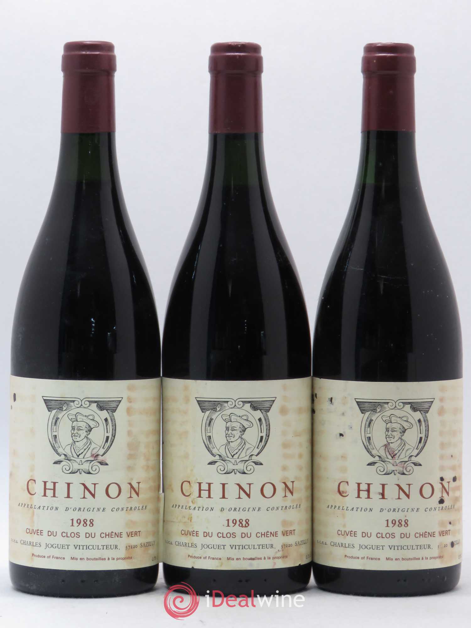 Chinon Clos du Chêne Vert Charles Joguet 1988 - Lot de 3 bouteilles - 0