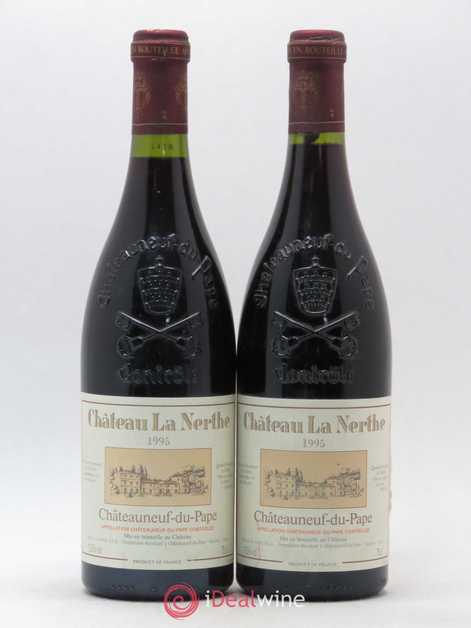 Châteauneuf-du-Pape Château la Nerthe Famille Richard 1995 - Lot de 2 bouteilles - 0