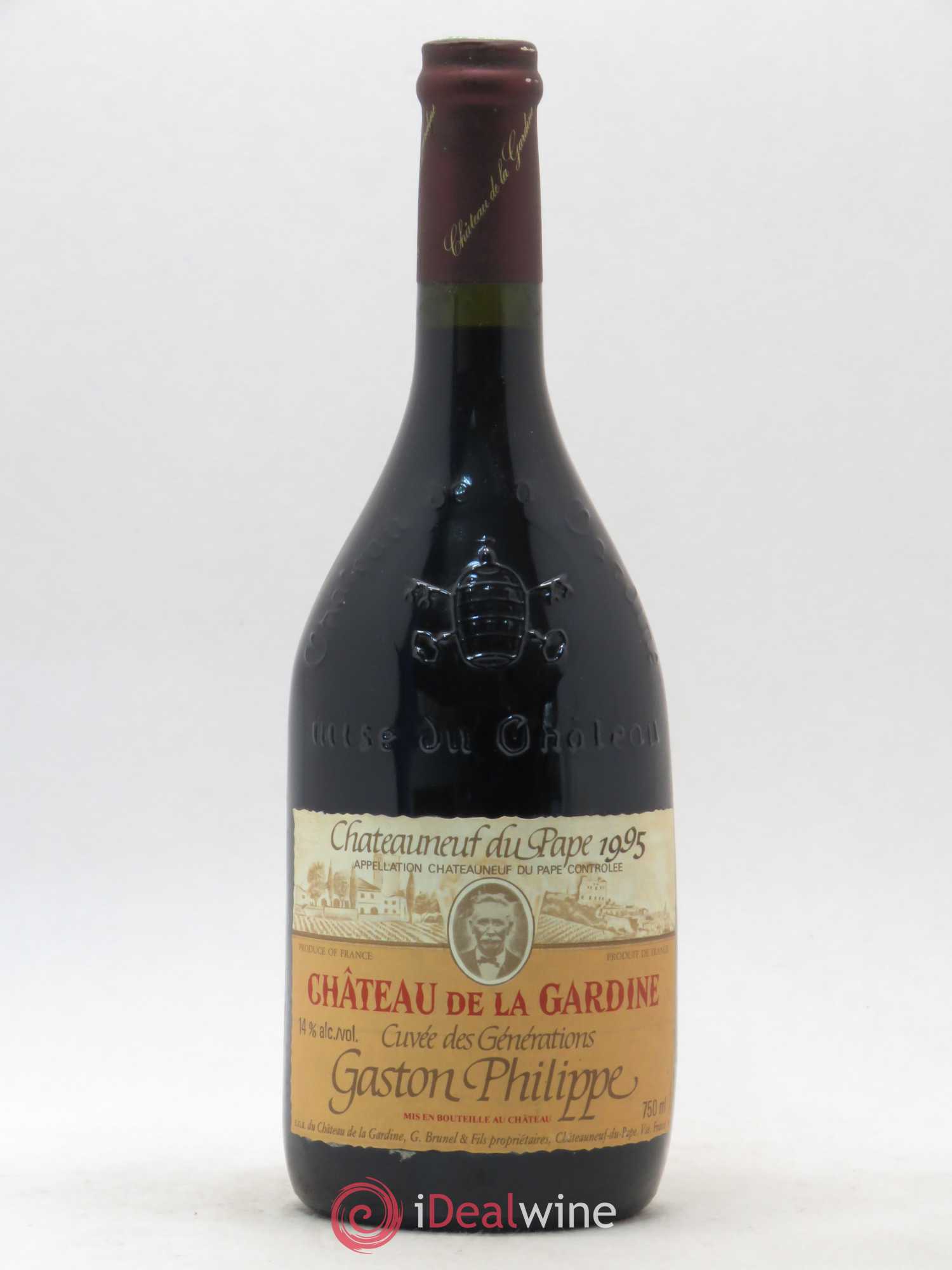 Châteauneuf-du-Pape Château de La Gardine Cuvée des Générations Gaston Philippe Famille Brunel 1995 - Lot de 1 bouteille - 0