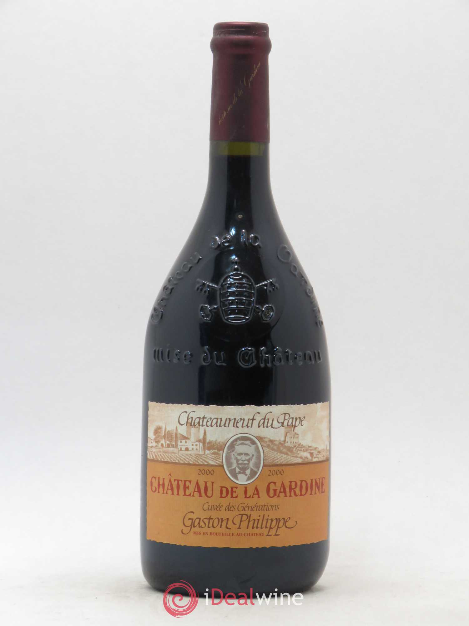 Châteauneuf-du-Pape Château de La Gardine Cuvée des Générations Gaston Philippe Famille Brunel 2000 - Lot de 1 bouteille - 0