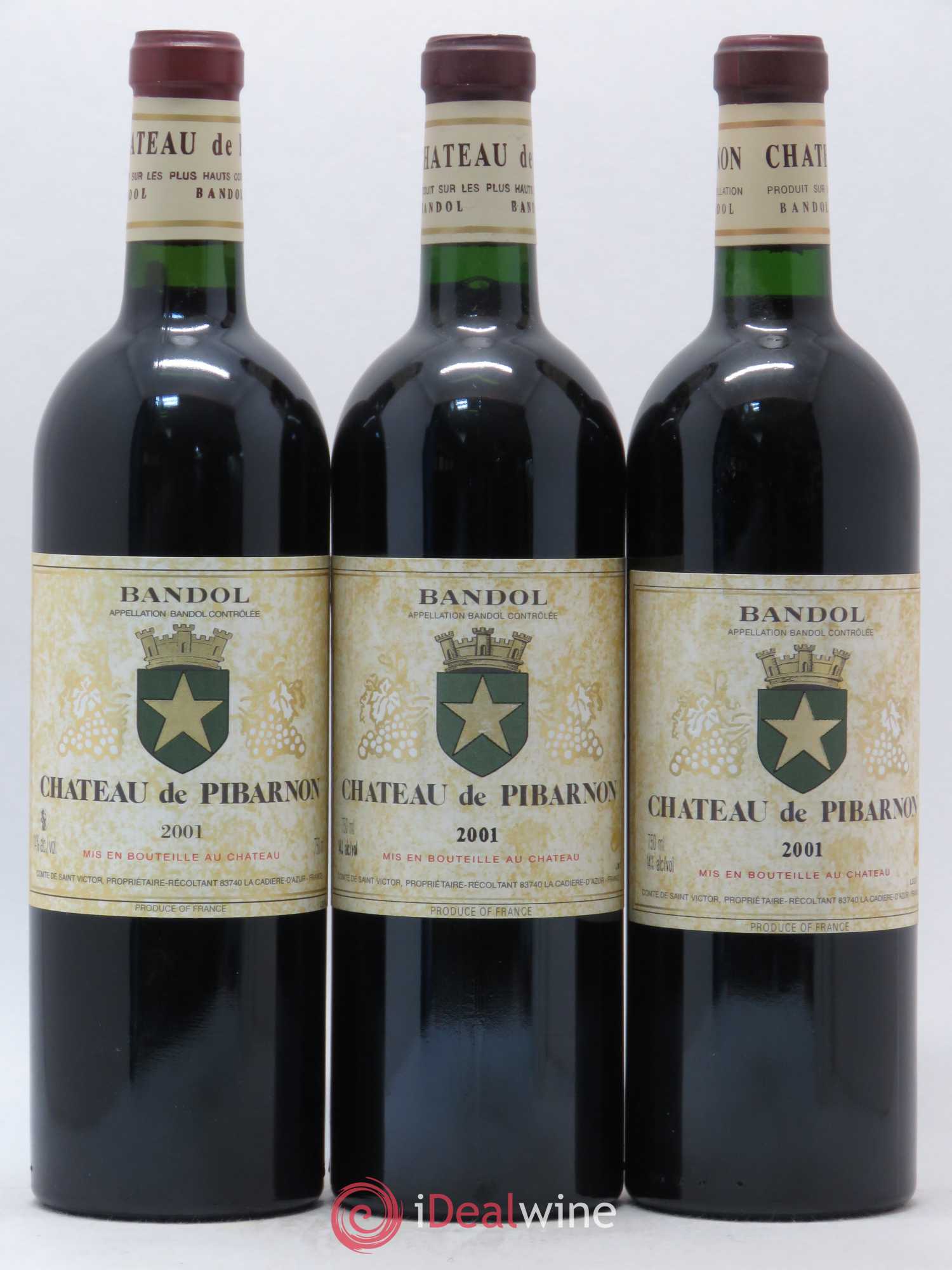 Bandol Château de Pibarnon Comte de Saint-Victor 2001 - Lot de 3 bouteilles - 0
