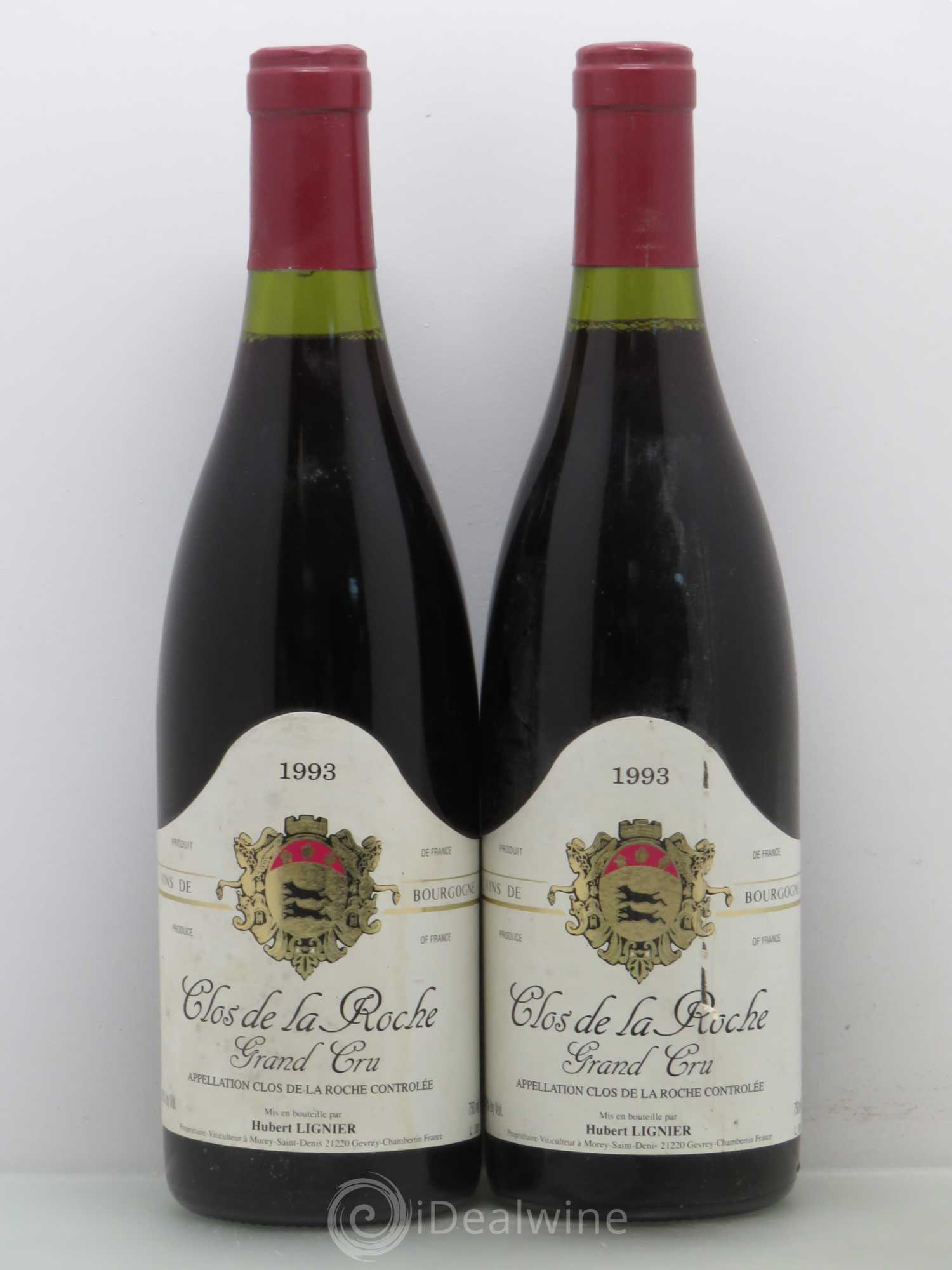 Clos de la Roche Grand Cru Hubert Lignier (Domaine) 1993 - Lot de 2 bouteilles - 0