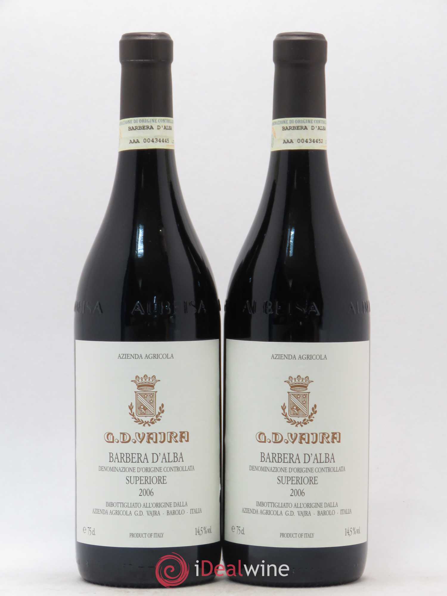 Italie Barbera d'Alba Superiore G.D. Vajra 2006 - Posten von 2 Flaschen - 0