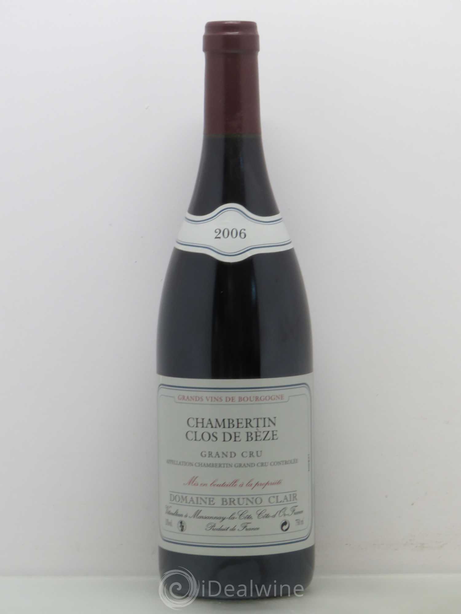 Chambertin Clos de Bèze Grand Cru Bruno Clair (Domaine) 2006 - Lot de 1 bouteille - 0