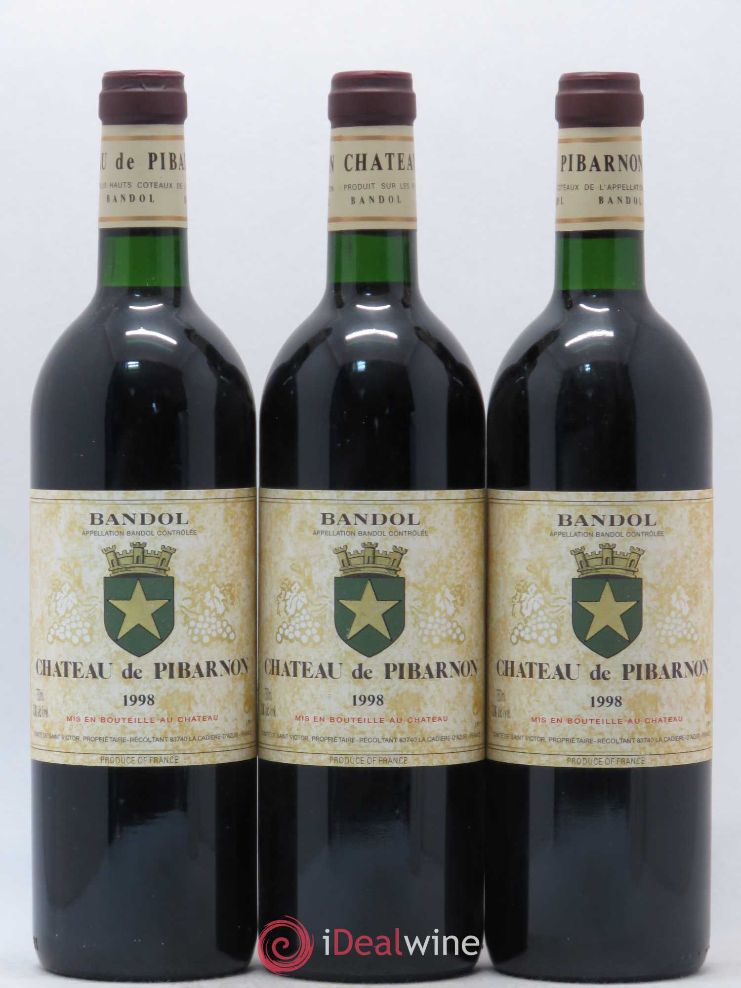 Bandol Château de Pibarnon Comte de Saint-Victor 1998 - Lot de 3 bouteilles - 0