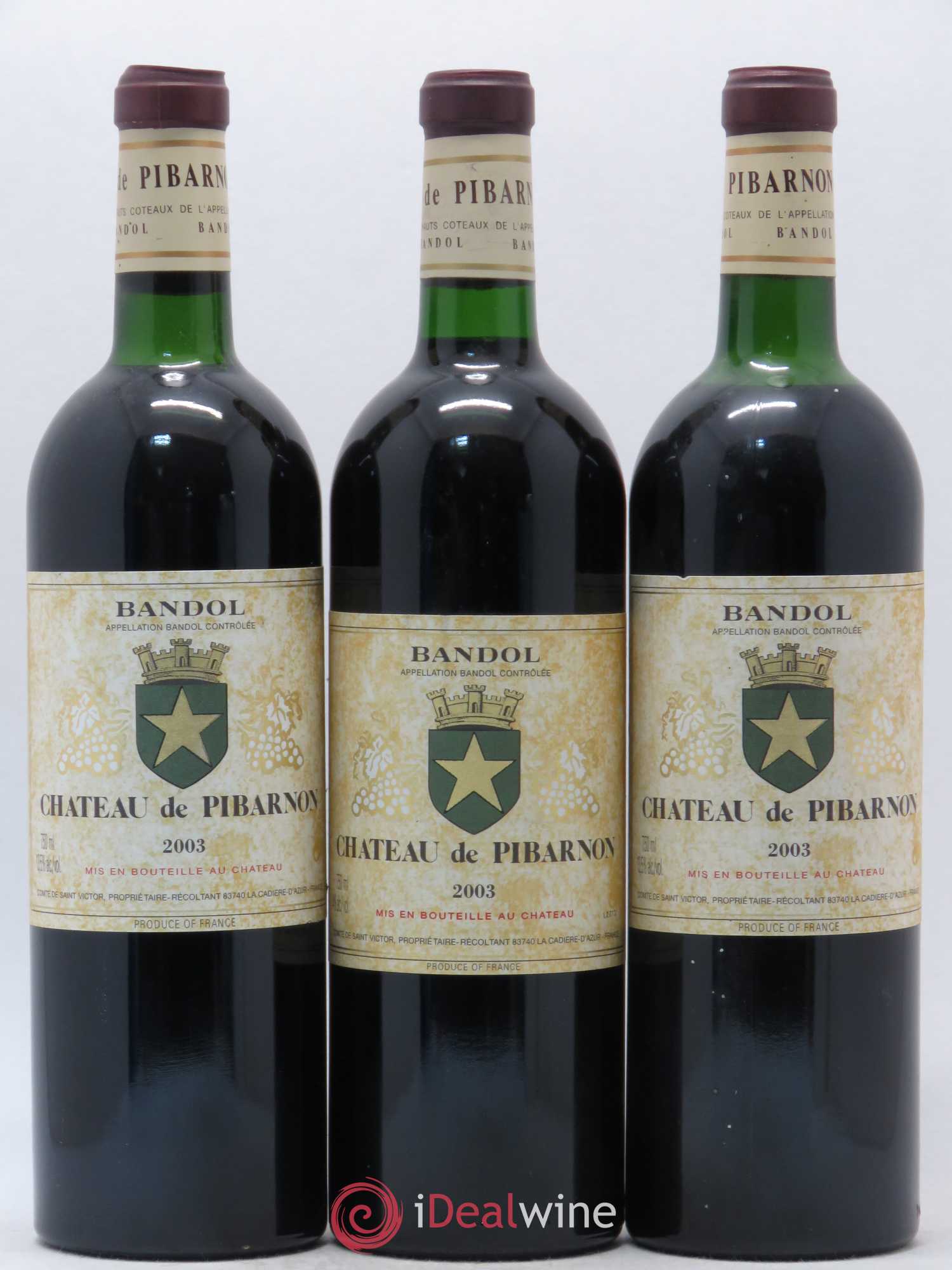 Bandol Château de Pibarnon Comte de Saint-Victor 2003 - Lot de 3 bouteilles - 0