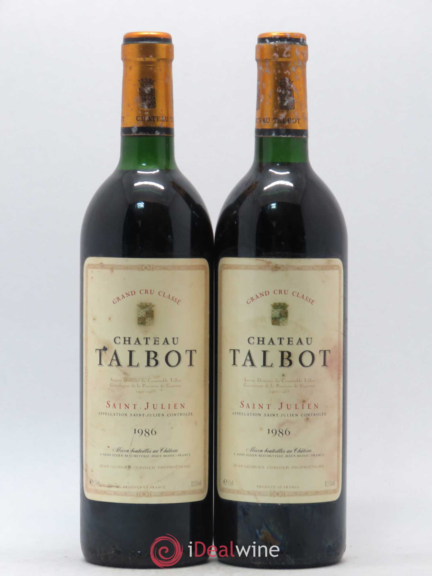 Château Talbot 4ème Grand Cru Classé 1986 - Lot de 2 bouteilles - 0
