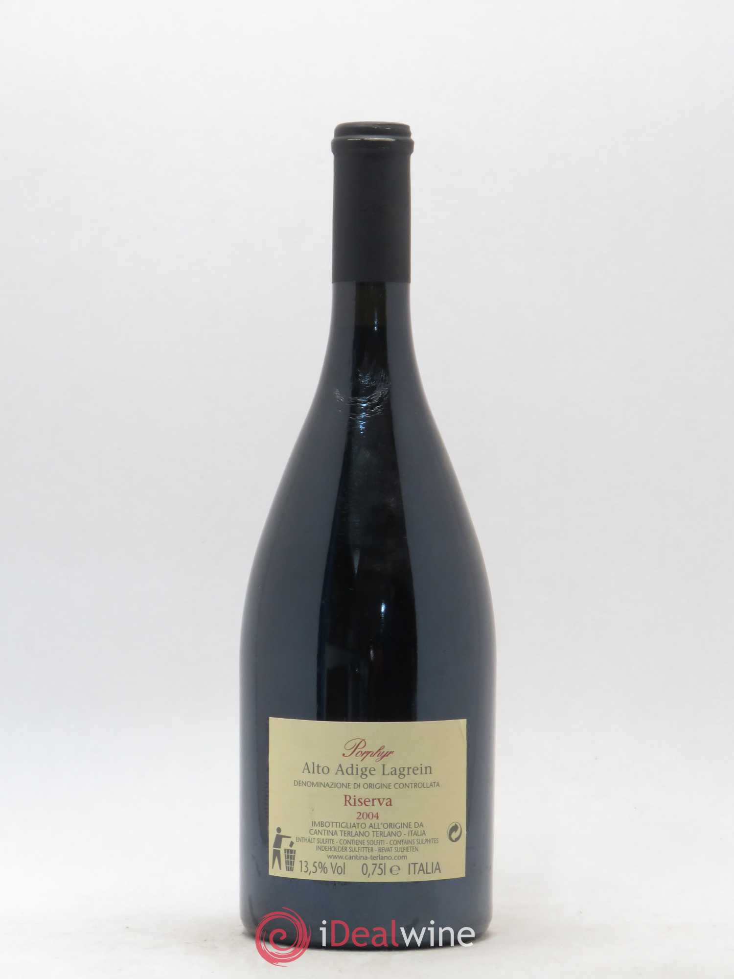 Italie Alto Adige Lagrein DOC Porphyr Cantina Terlano 2004 - Posten von 1 Flasche - 1
