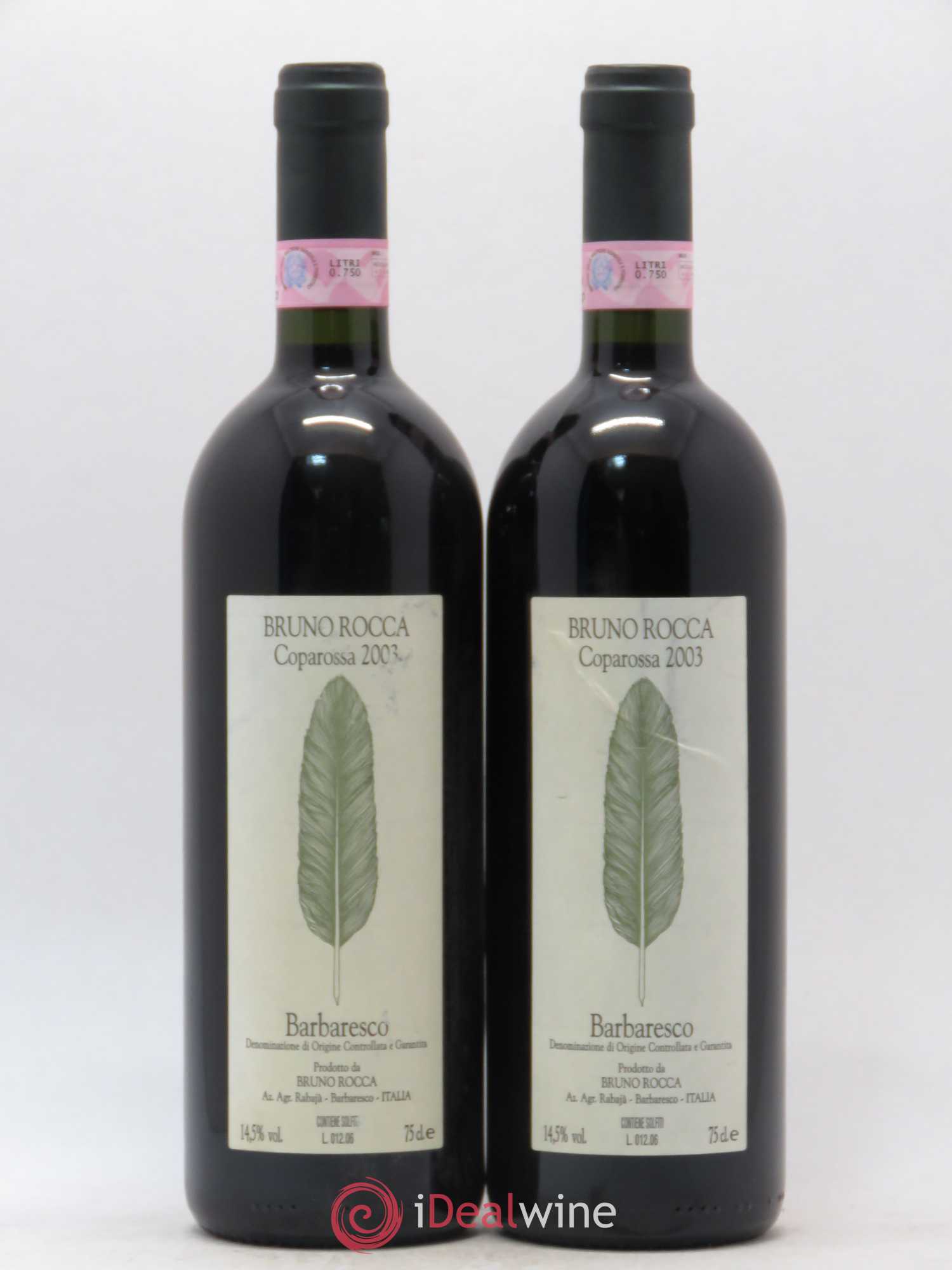 Barbaresco DOCG Coparossa Bruno Rocca 2003 - Posten von 2 Flaschen - 0