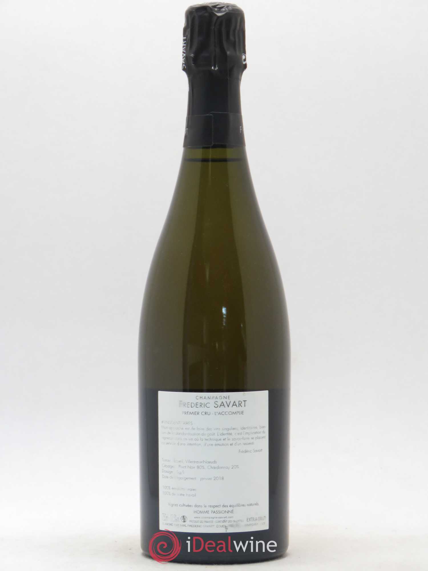 L'Accomplie 1er Cru Extra-Brut Vieilles Vignes Frédéric Savart - Lot de 1 bouteille - 1