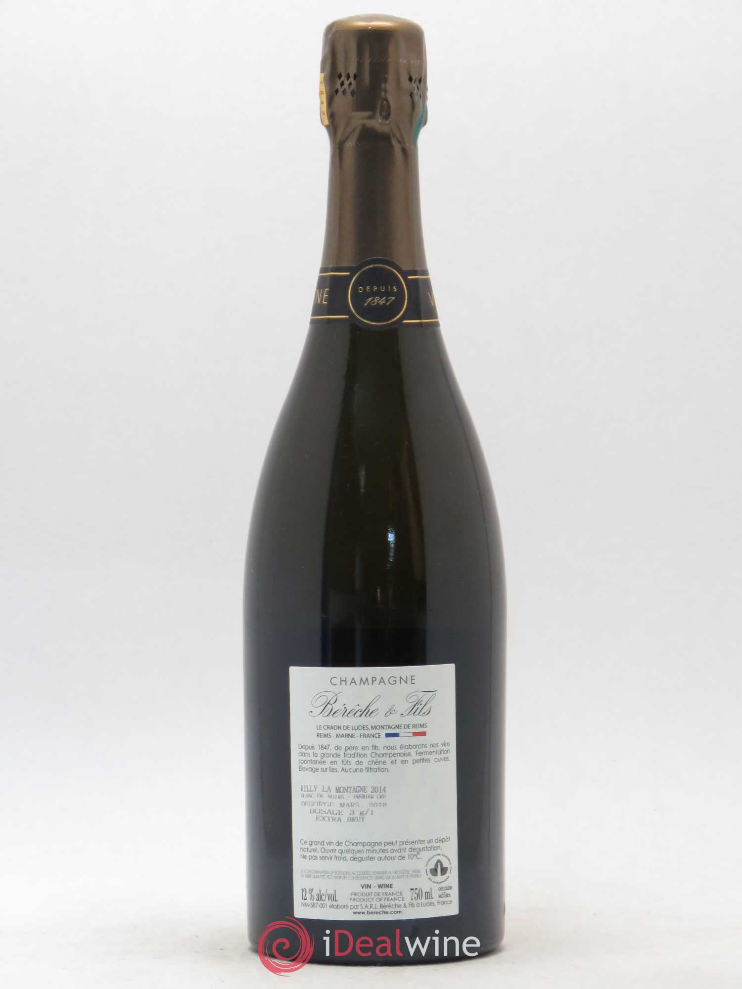 Rilly-La-Montagne 1er Cru Extra-Brut Bérêche et Fils 2014 - Lot de 1 bouteille - 1
