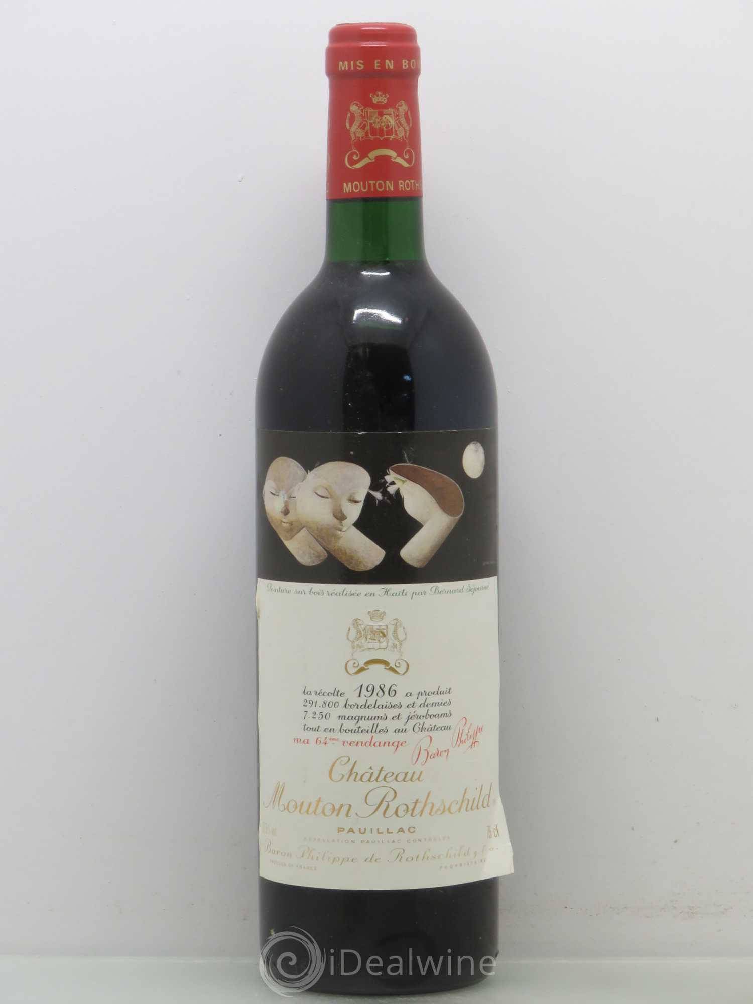 Château Mouton Rothschild 1er Grand Cru Classé 1986 - Lot de 1 bouteille - 0