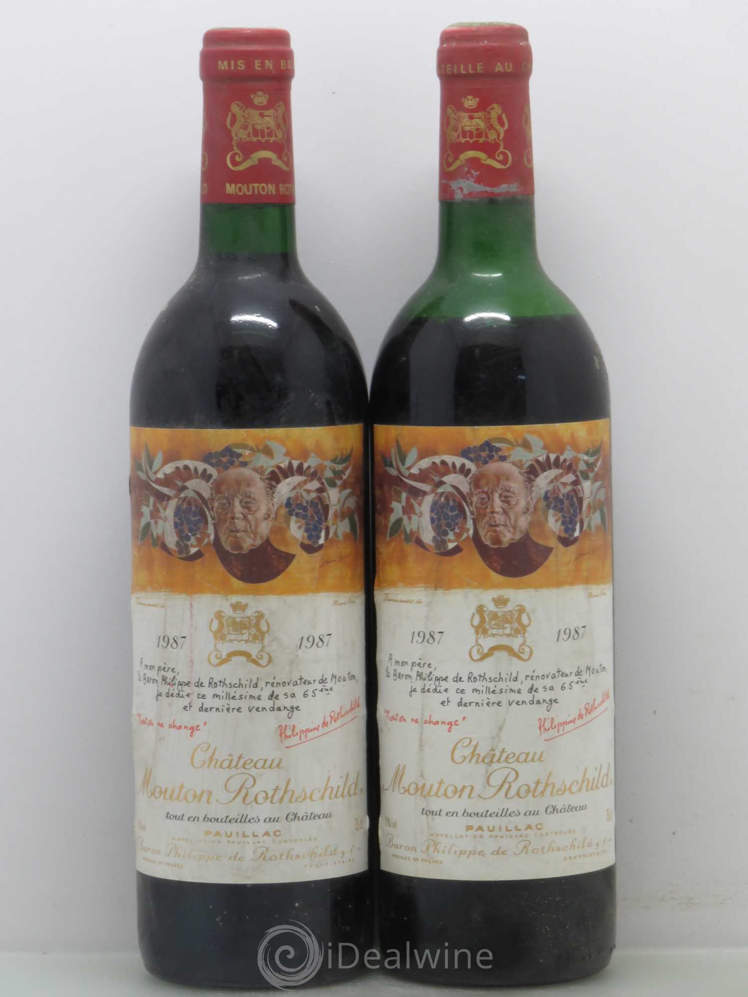 Château Mouton Rothschild 1er Grand Cru Classé 1987 - Lot de 2 bouteilles - 0