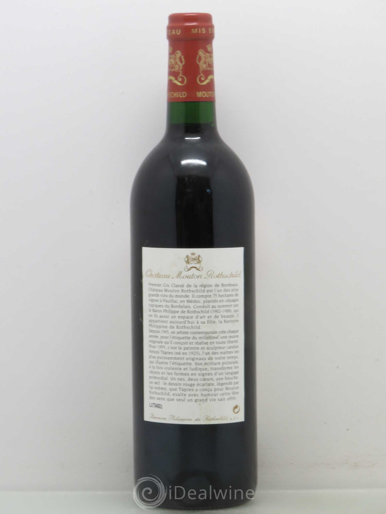 Château Mouton Rothschild 1er Grand Cru Classé 1995 - Lot de 1 bouteille - 1