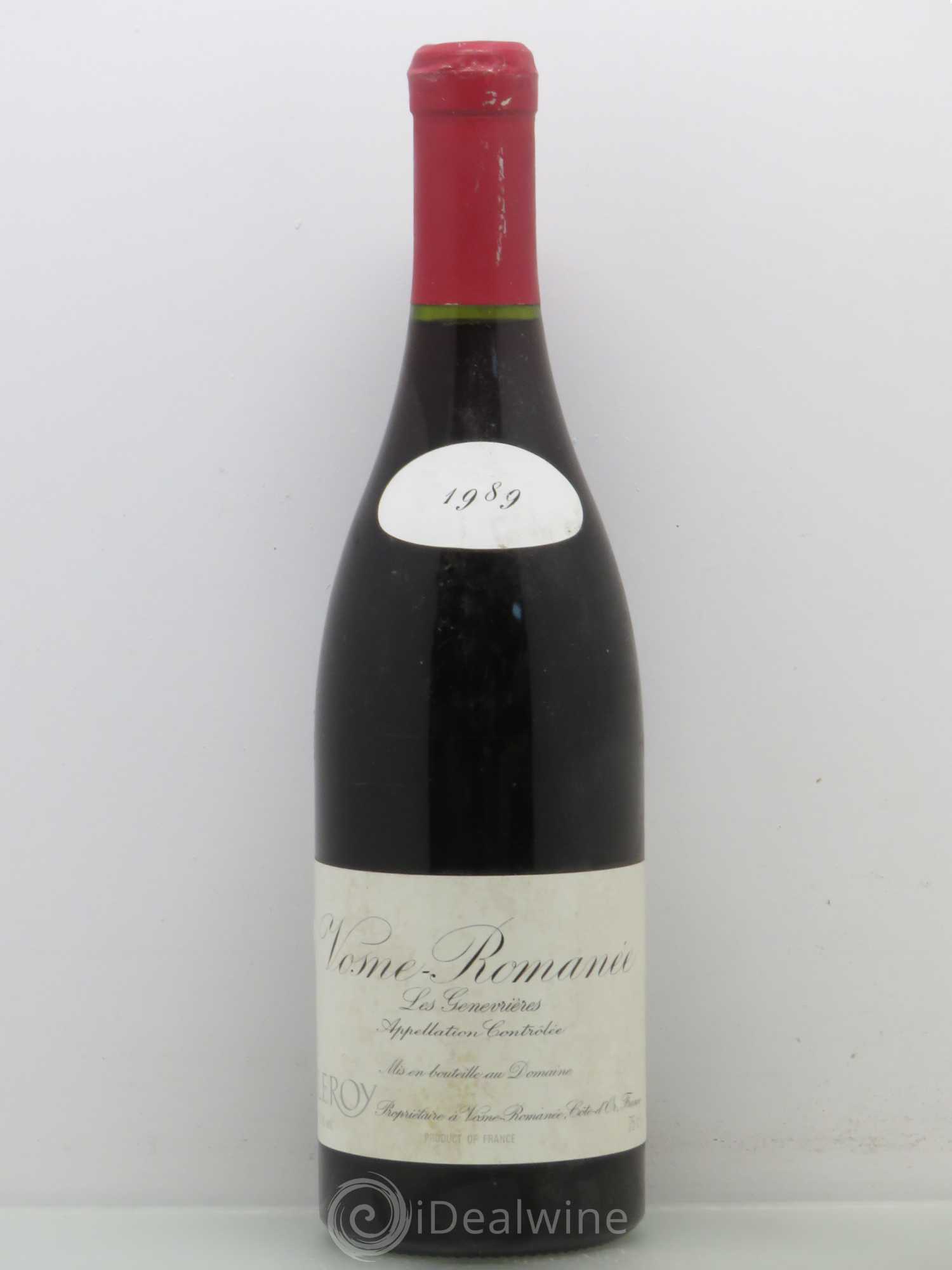 Vosne-Romanée Les Genaivrières Leroy (Domaine) 1989 - Lot de 1 bouteille - 0