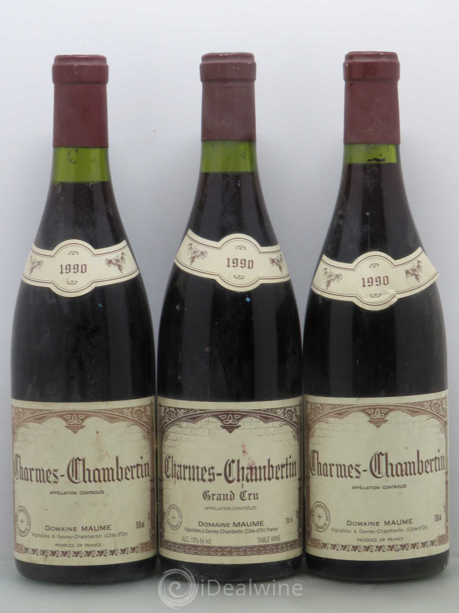Charmes-Chambertin Grand Cru Maume 1990 - Lot de 3 bouteilles - 0