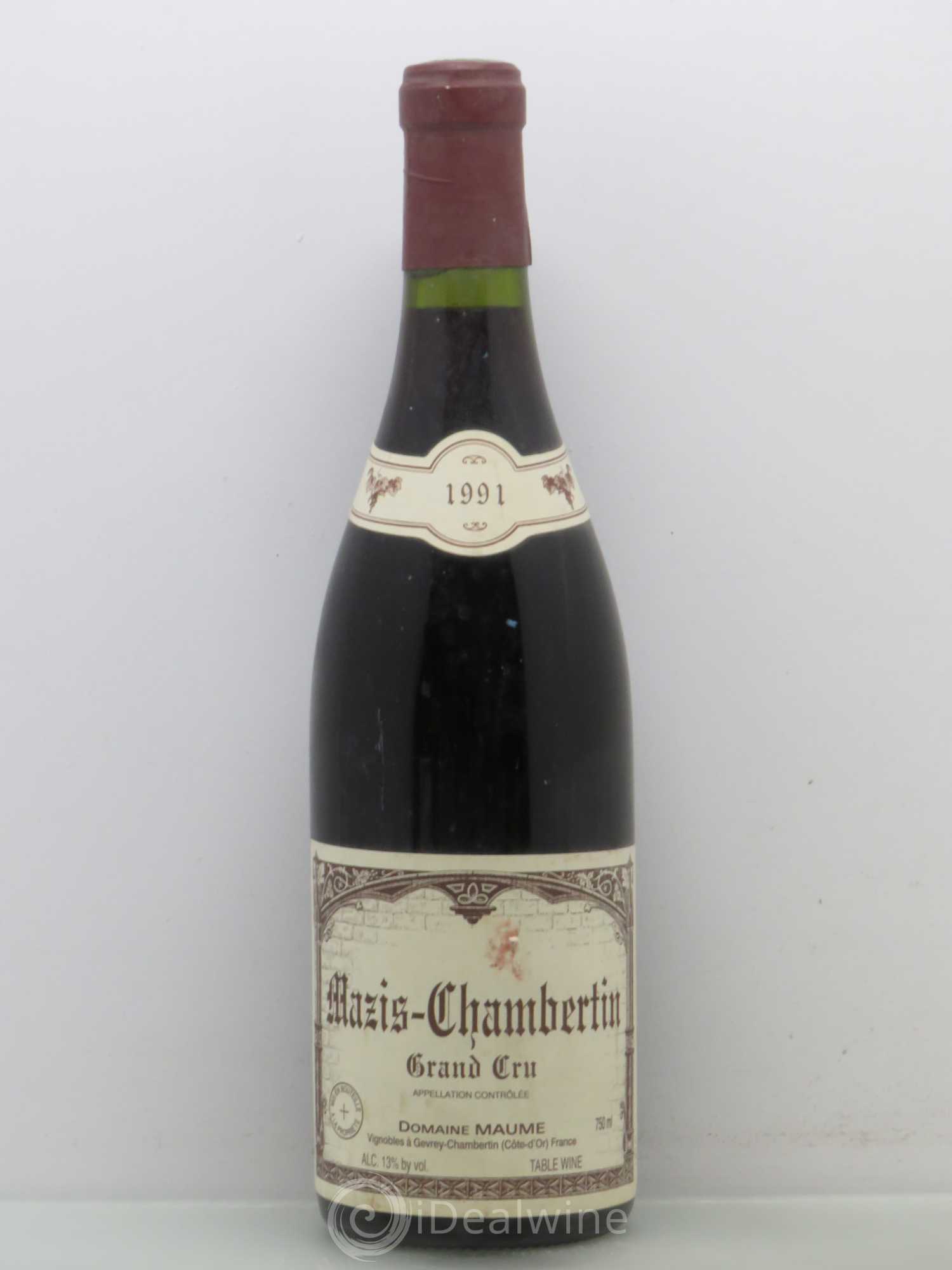 Mazis-Chambertin Grand Cru Maume 1991 - Lot de 1 bouteille - 0