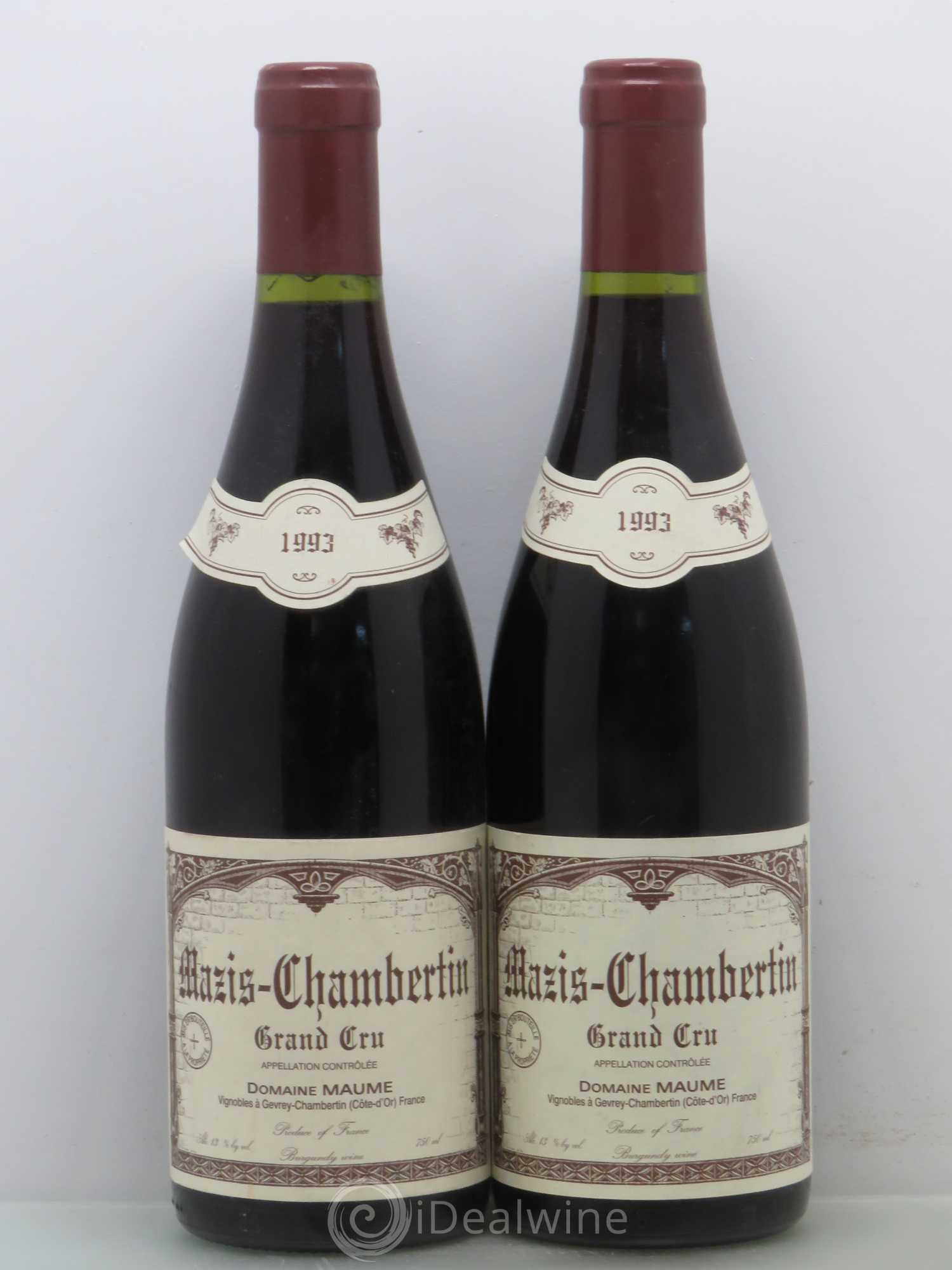 Mazis-Chambertin Grand Cru Maume 1993 - Lot de 2 bouteilles - 0