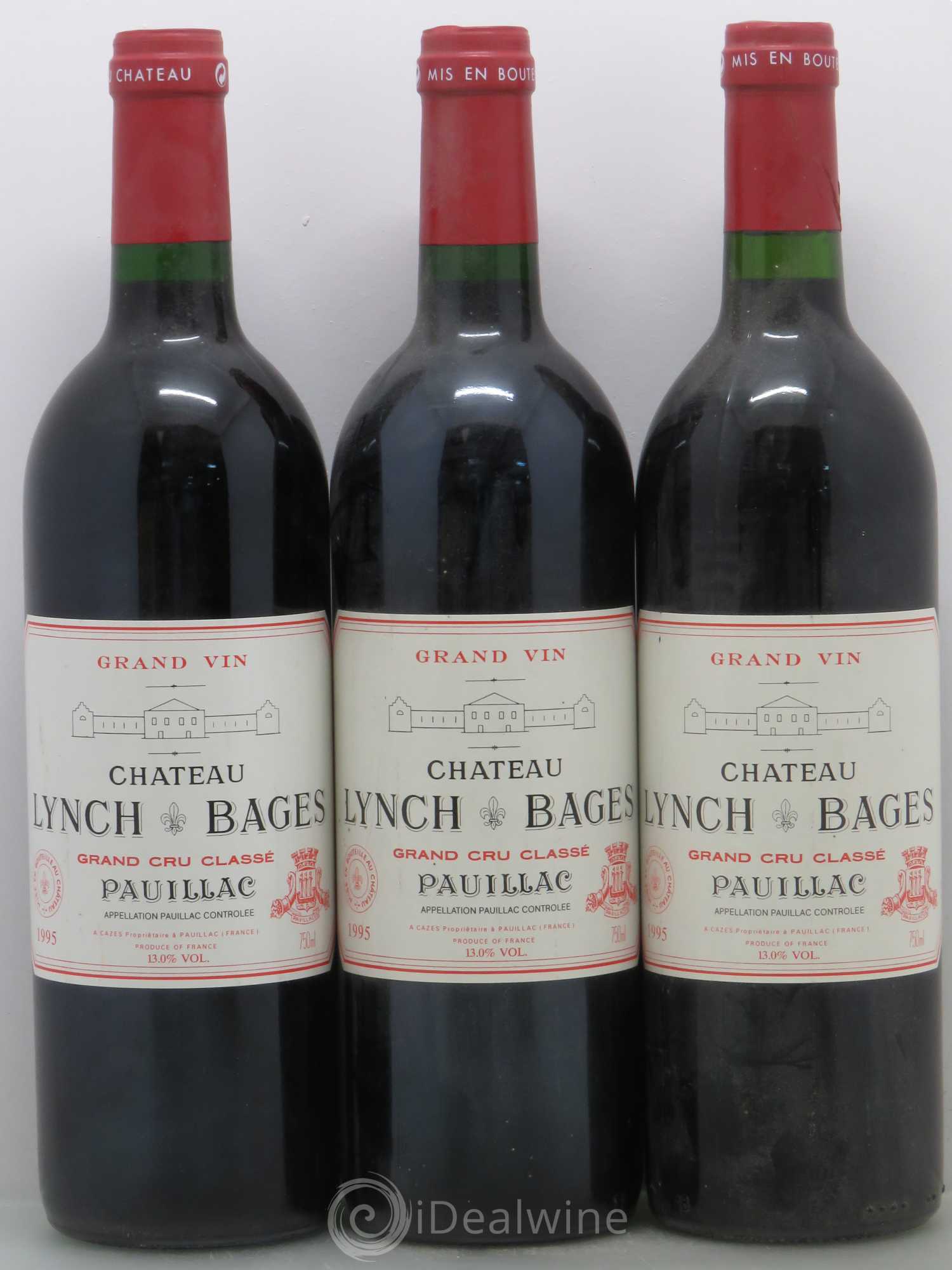 Château Lynch Bages 5ème Grand Cru Classé 1995 - Lot de 3 bouteilles - 0