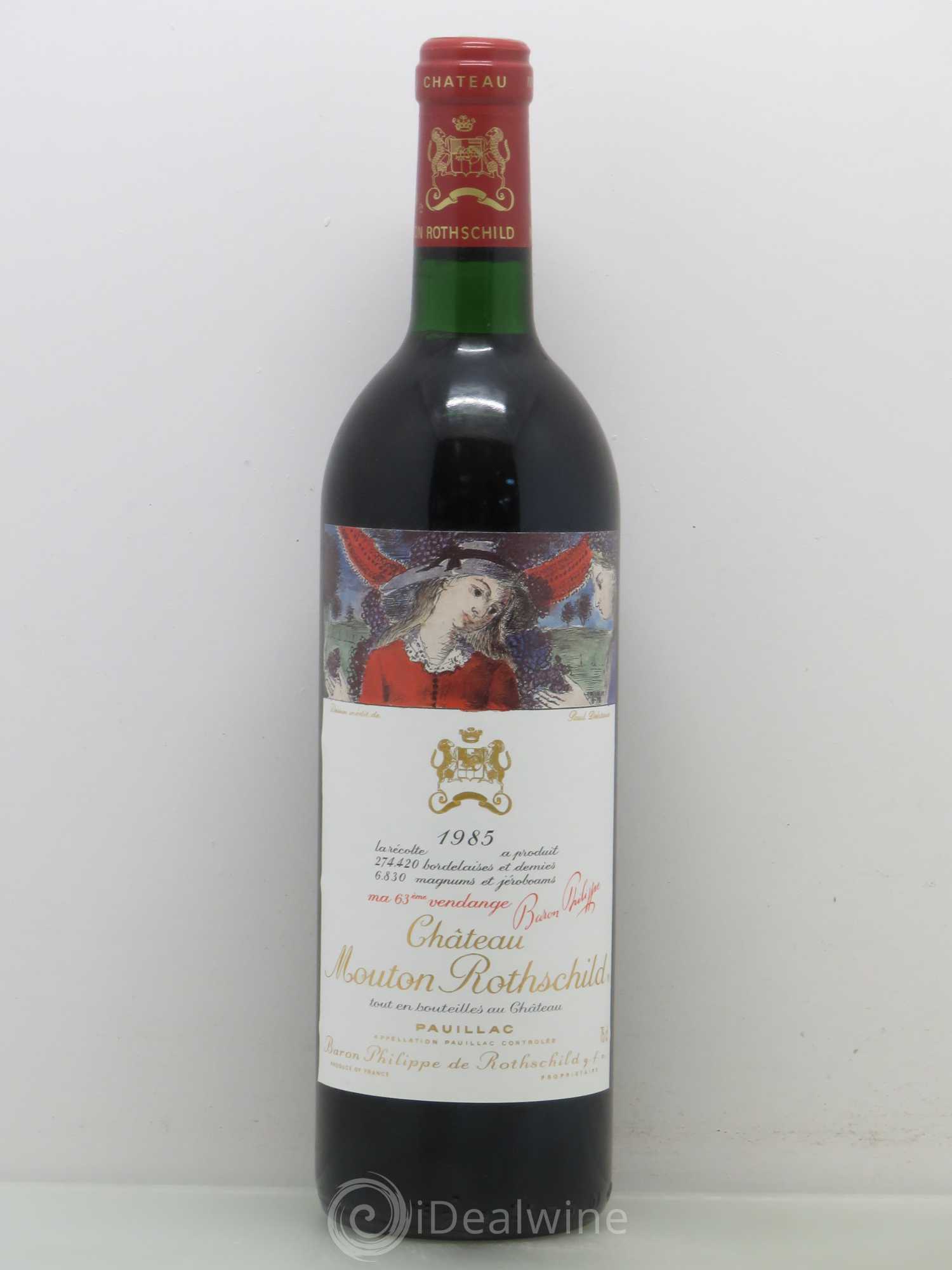 Château Mouton Rothschild 1er Grand Cru Classé 1985 - Lot de 1 bouteille - 0