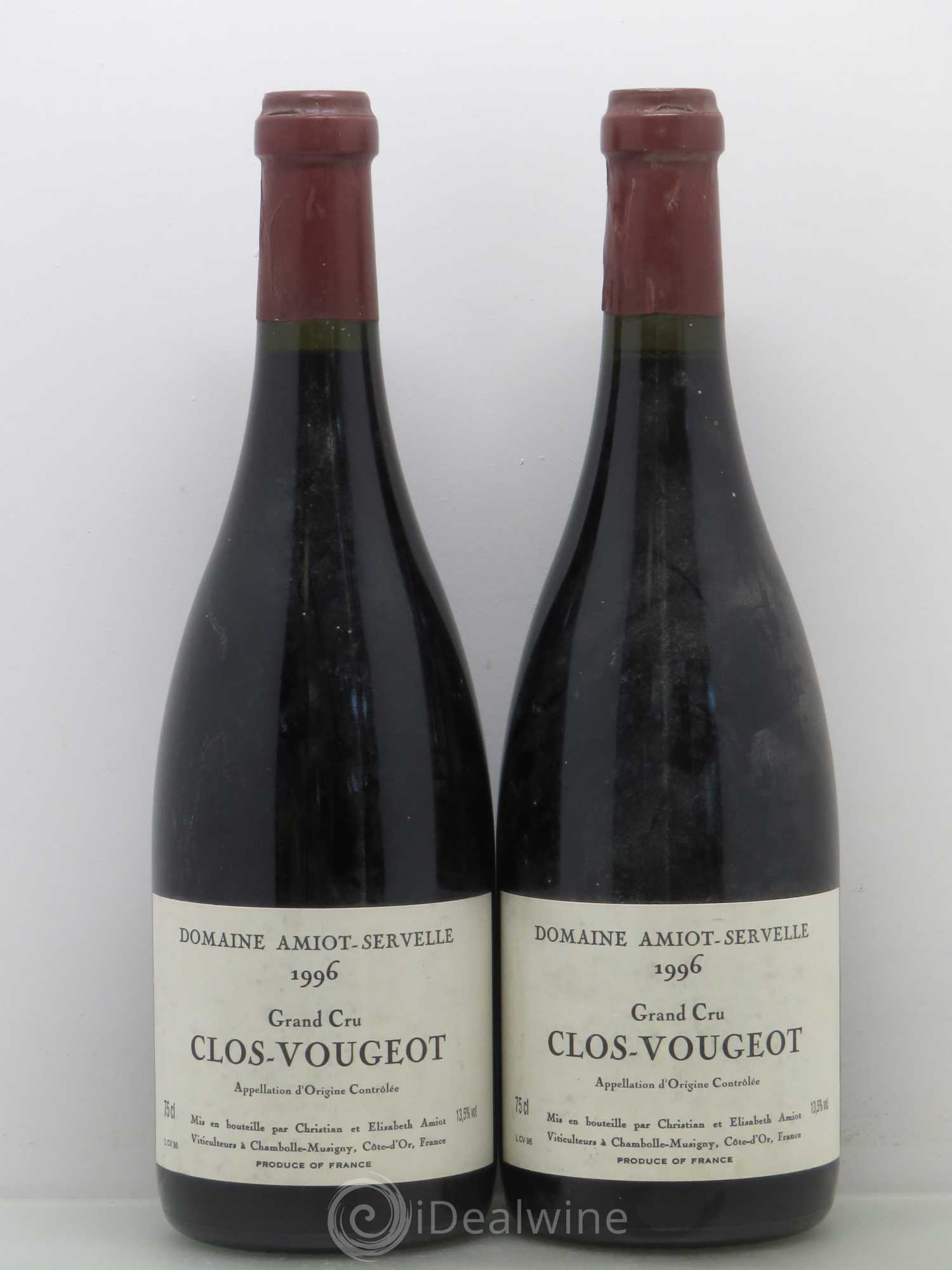 Clos de Vougeot Grand Cru Amiot-Servelle 1996 - Lot de 2 bouteilles - 0