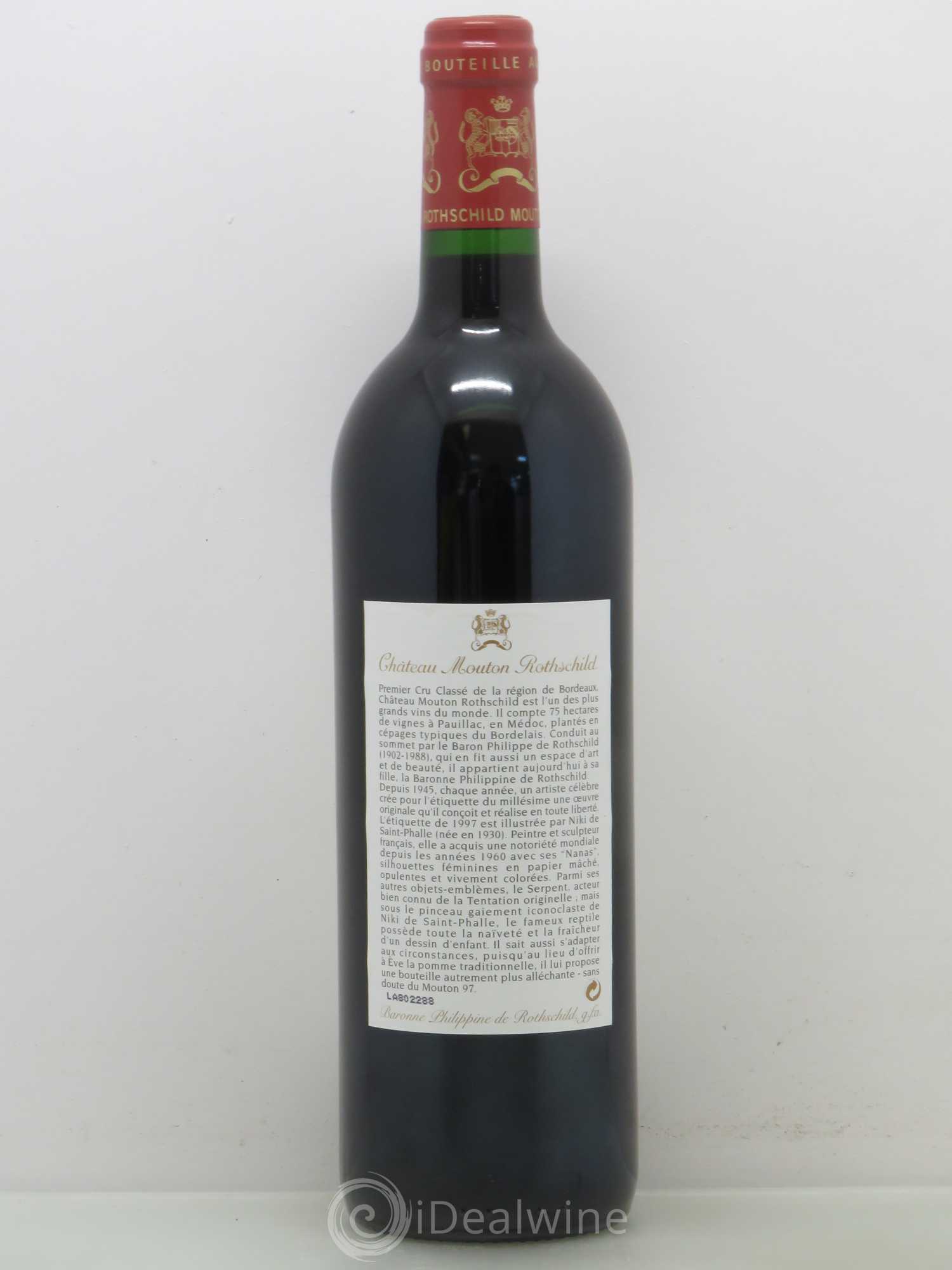 Château Mouton Rothschild 1er Grand Cru Classé 1997 - Lot de 1 bouteille - 1