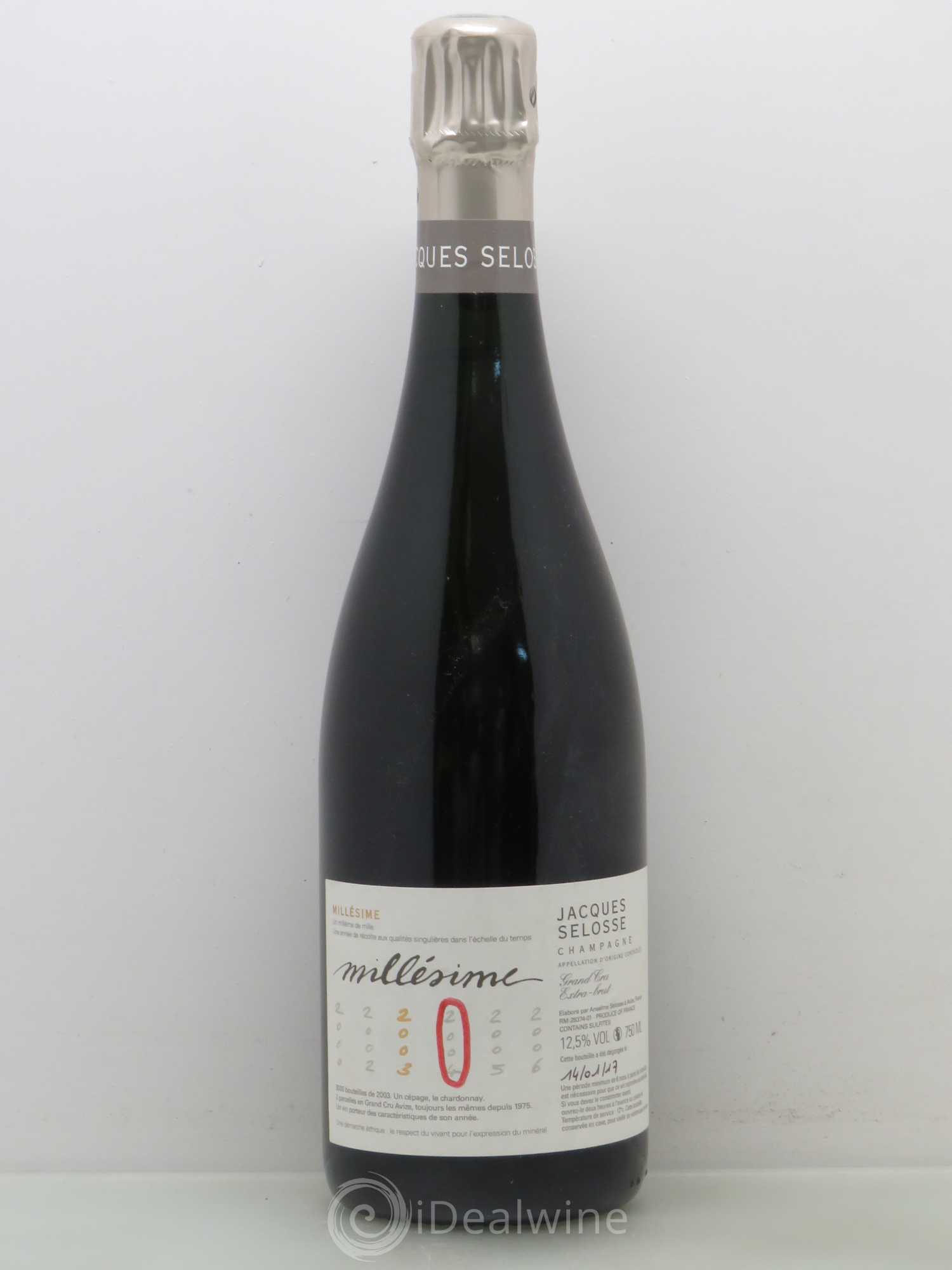 Blanc de Blancs Grand Cru Extra-Brut Jacques Selosse 2003 - Lot de 1 bouteille - 0