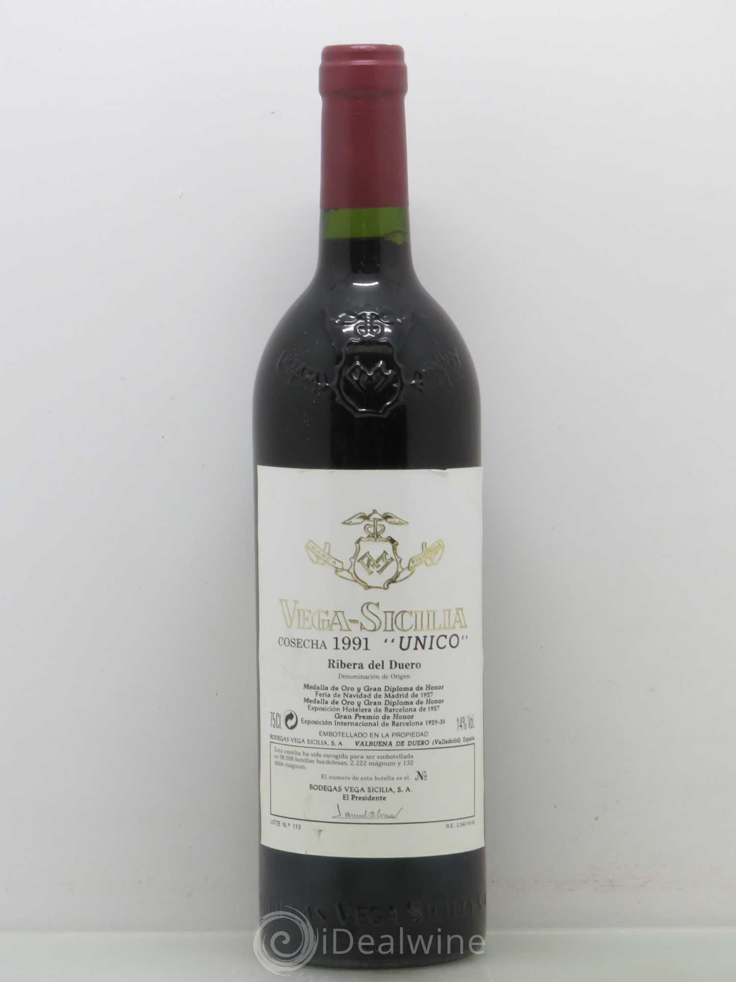Ribera Del Duero DO Vega Sicilia Unico Famille Alvarez 1991 - Lot de 1 bouteille - 0