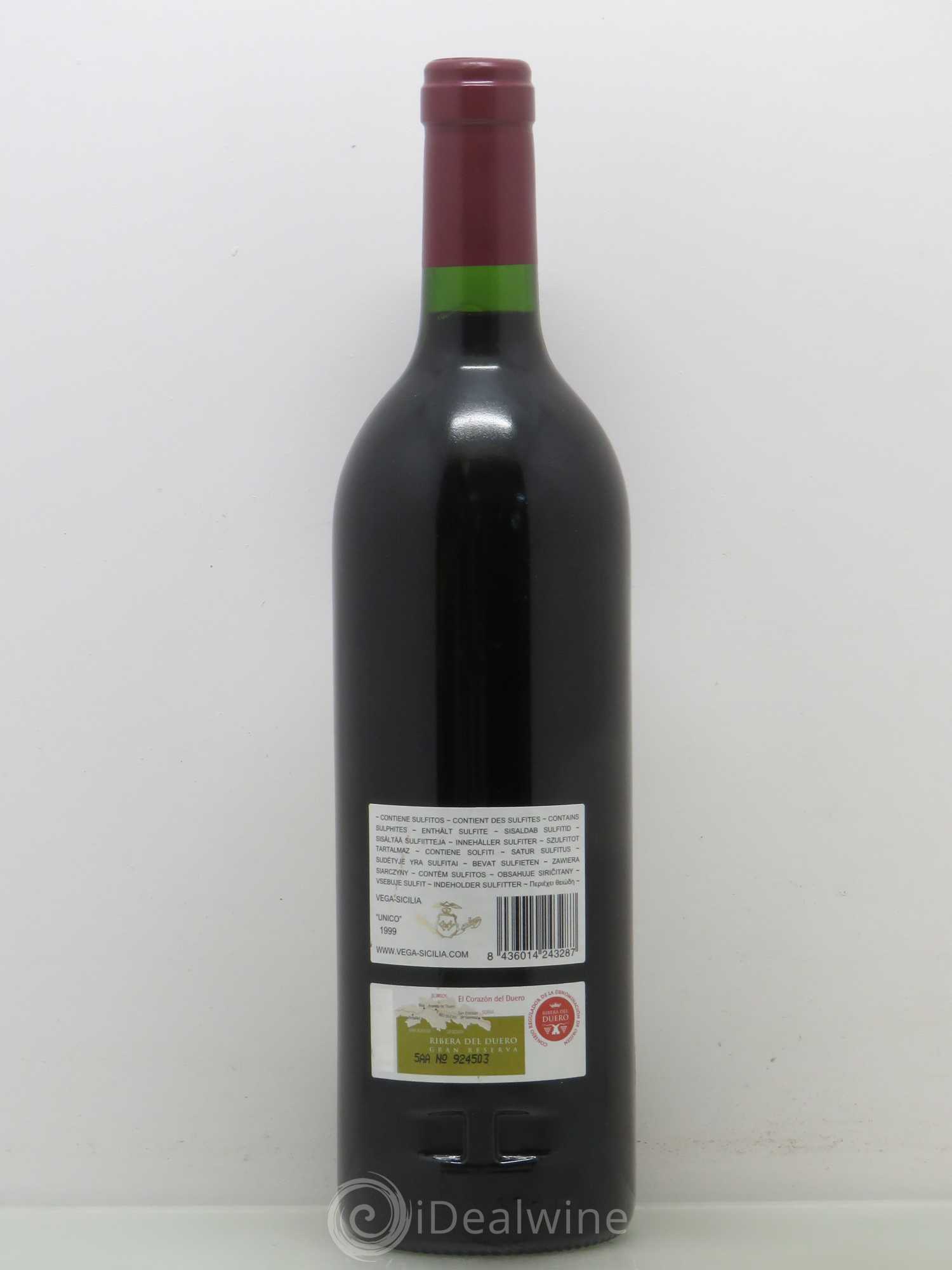 Ribera Del Duero DO Vega Sicilia Unico Famille Alvarez 1999 - Lot de 1 bouteille - 1