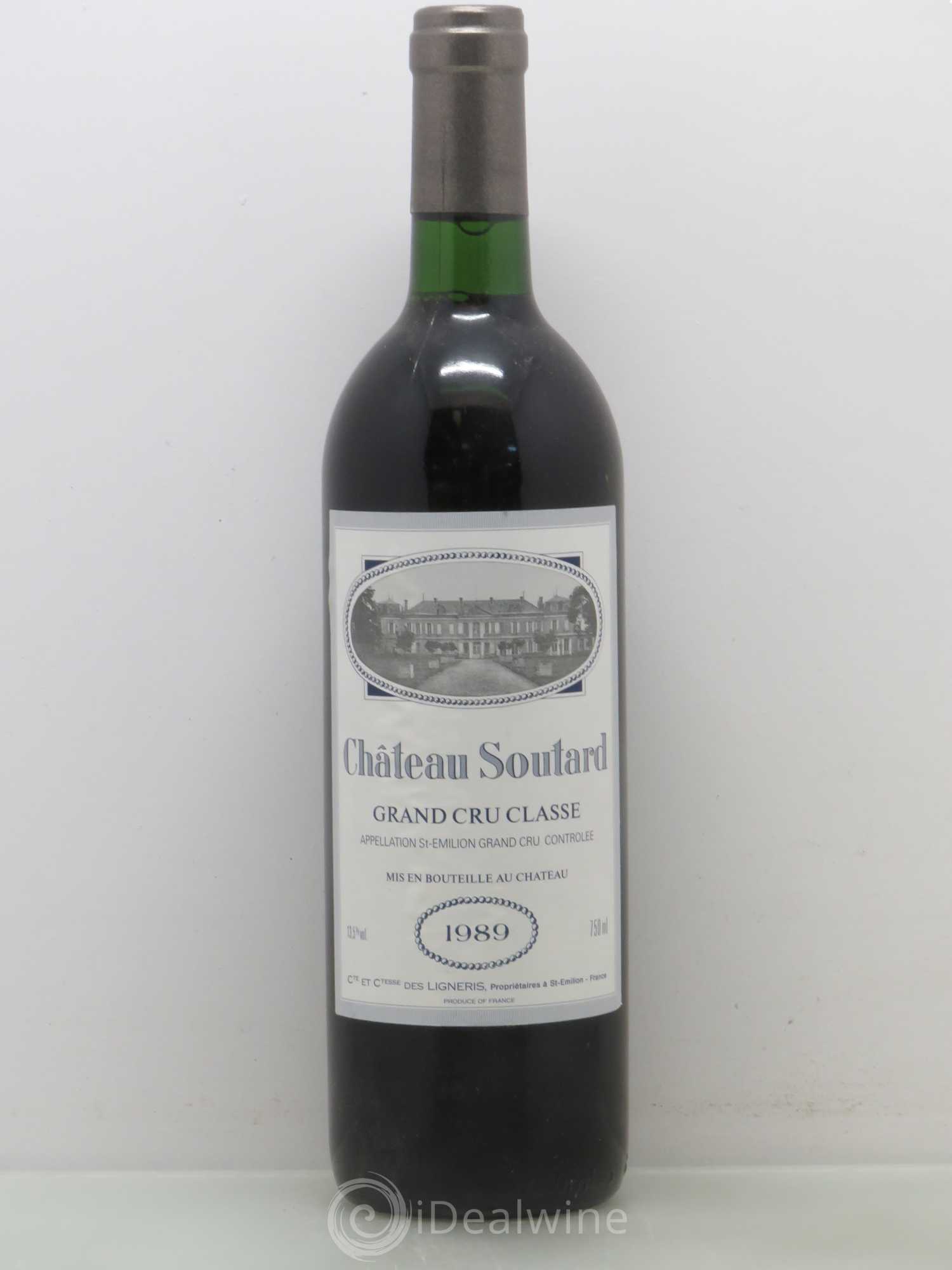 Château Soutard Grand Cru Classé 1989 - Lot de 1 bouteille - 0