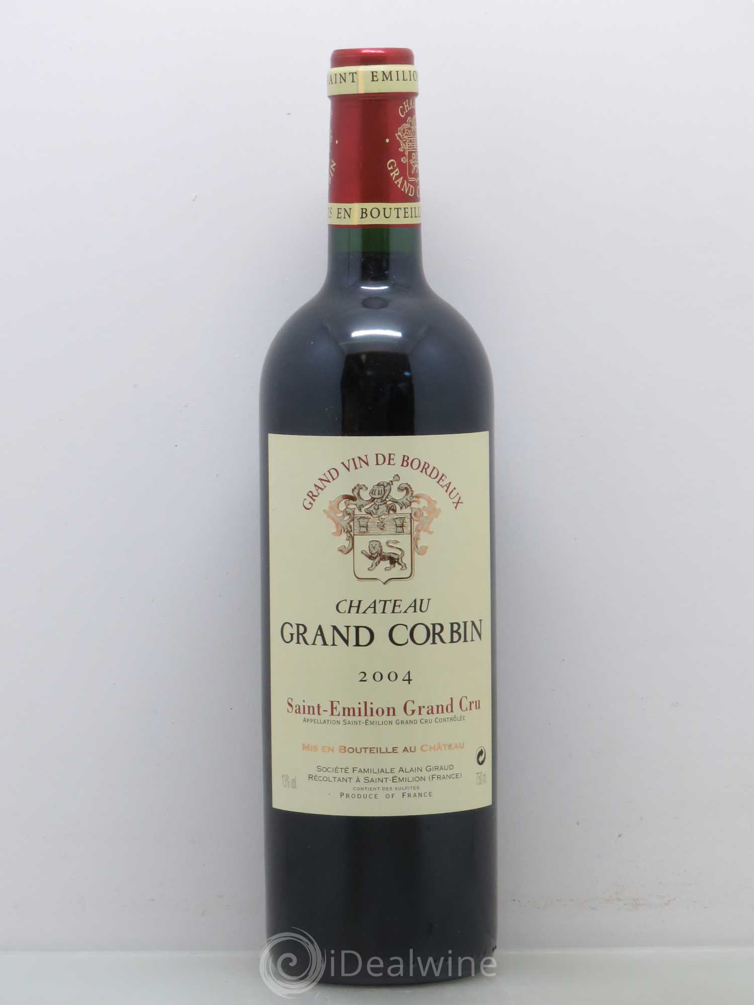 Château Grand Corbin Grand Cru Classé 2004 - Lot de 1 bouteille - 0