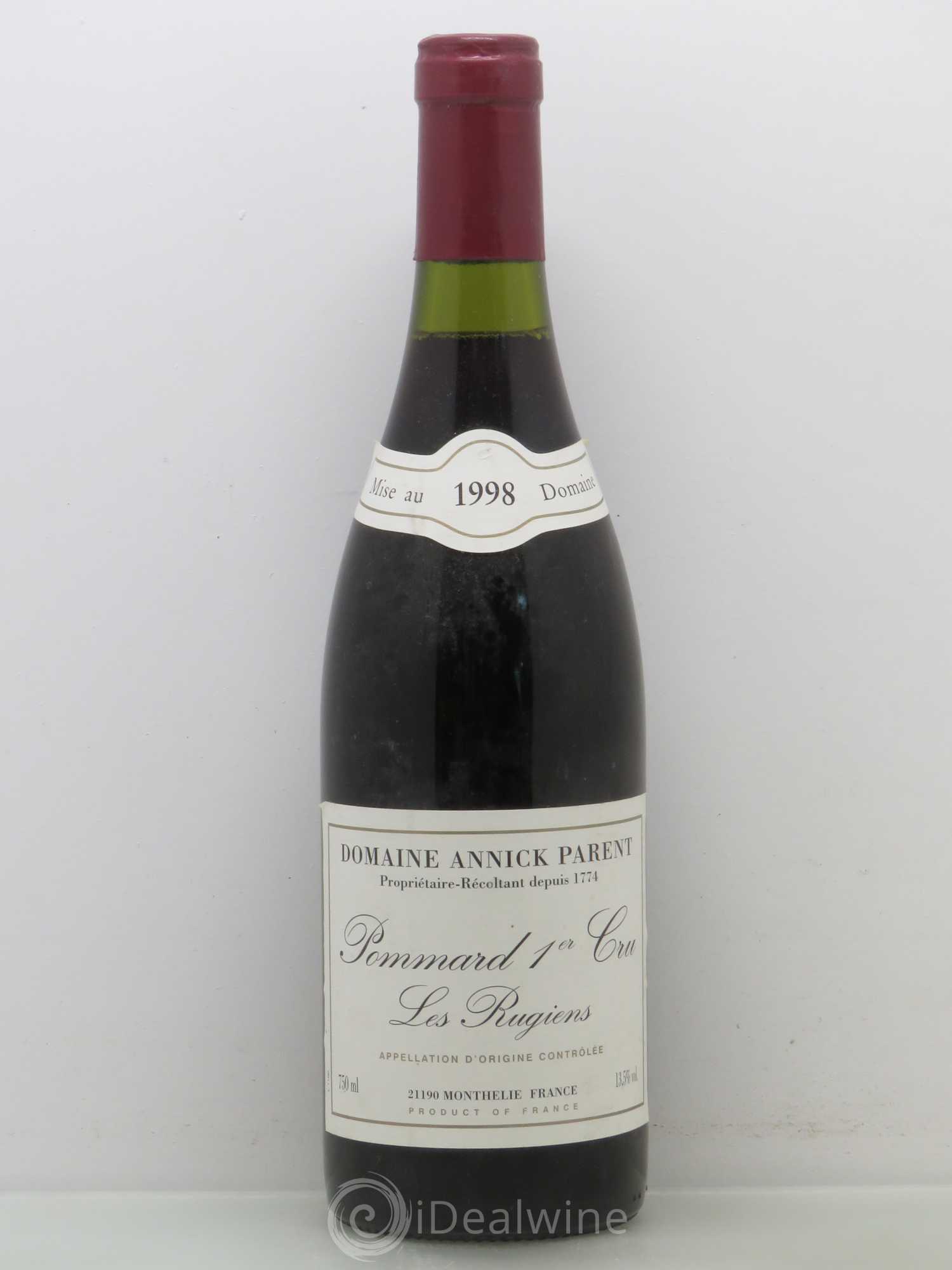 Pommard 1er Cru Rugiens - Annick Parent 1998 - Lot de 1 bouteille - 0