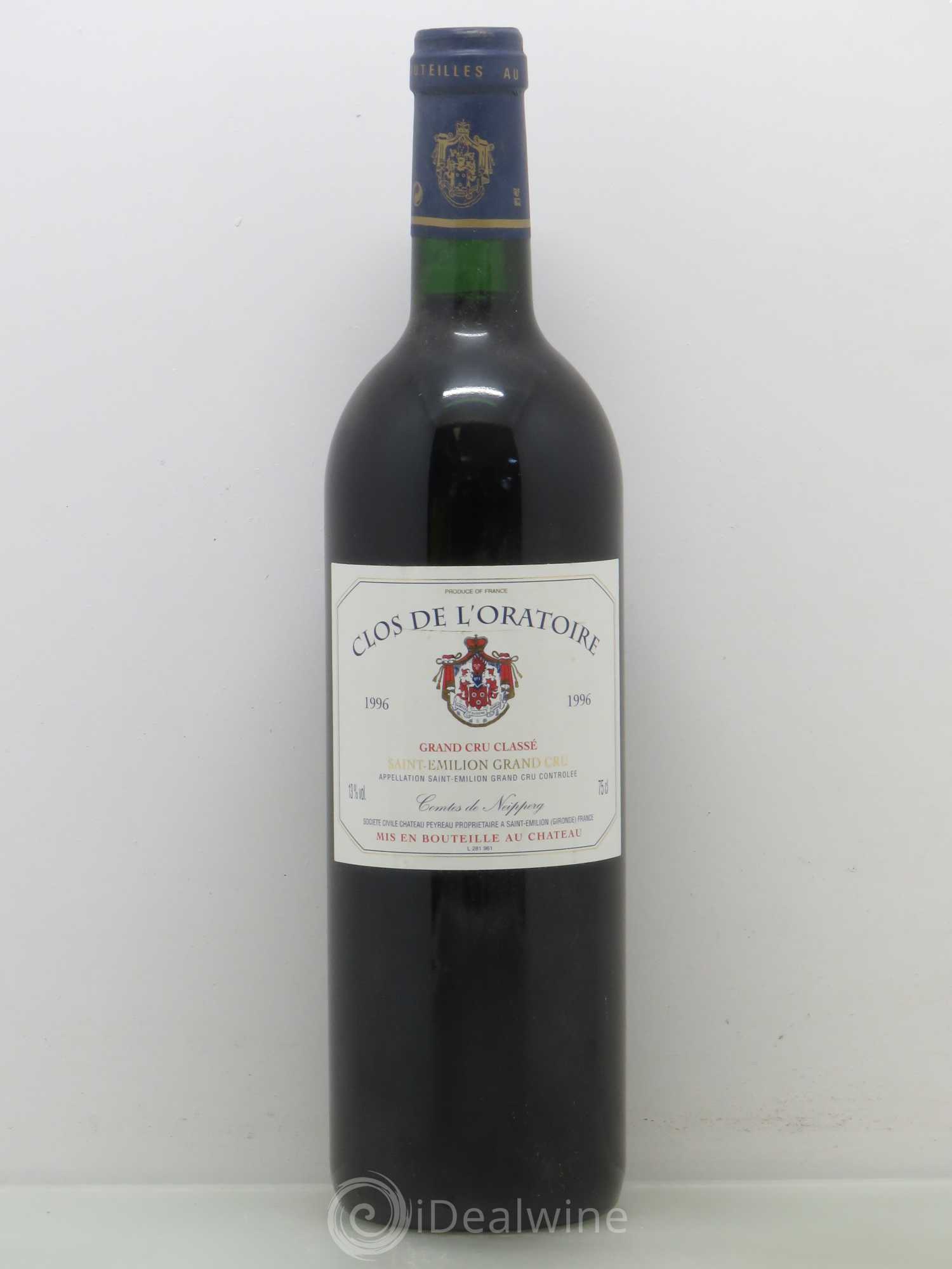 Clos de l'Oratoire Grand Cru Classé 1996 - Lot de 1 bouteille - 0