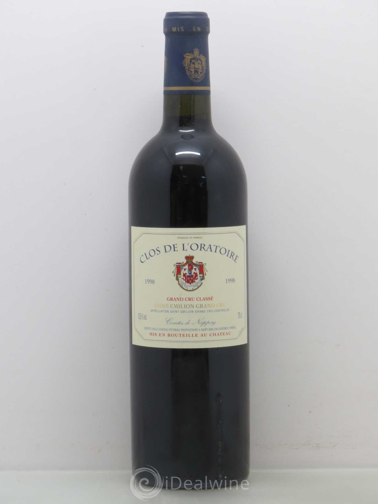 Clos de l'Oratoire Grand Cru Classé 1998 - Lot de 1 bouteille - 0