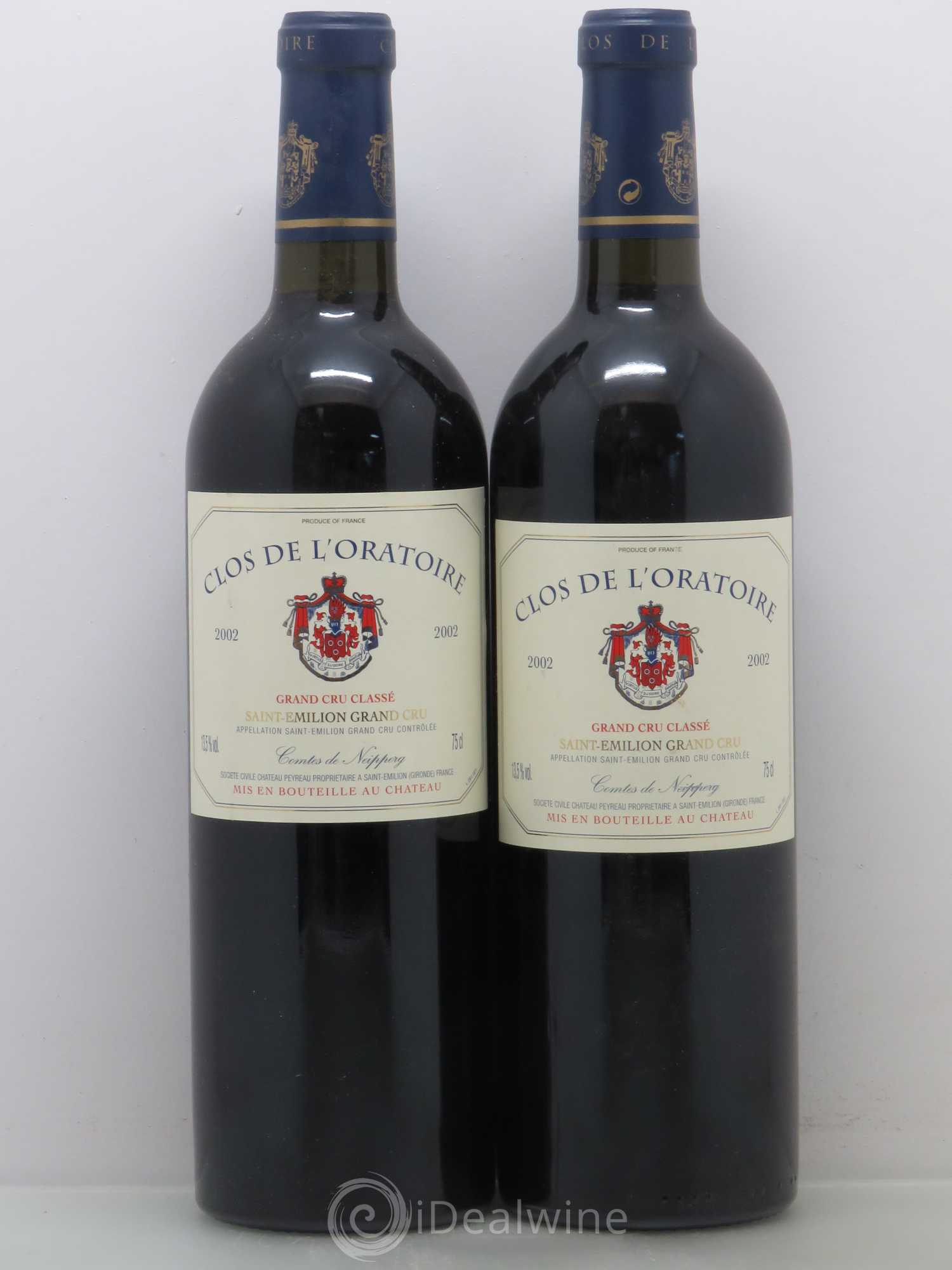 Clos de l'Oratoire Grand Cru Classé 2002 - Lot de 2 bouteilles - 0