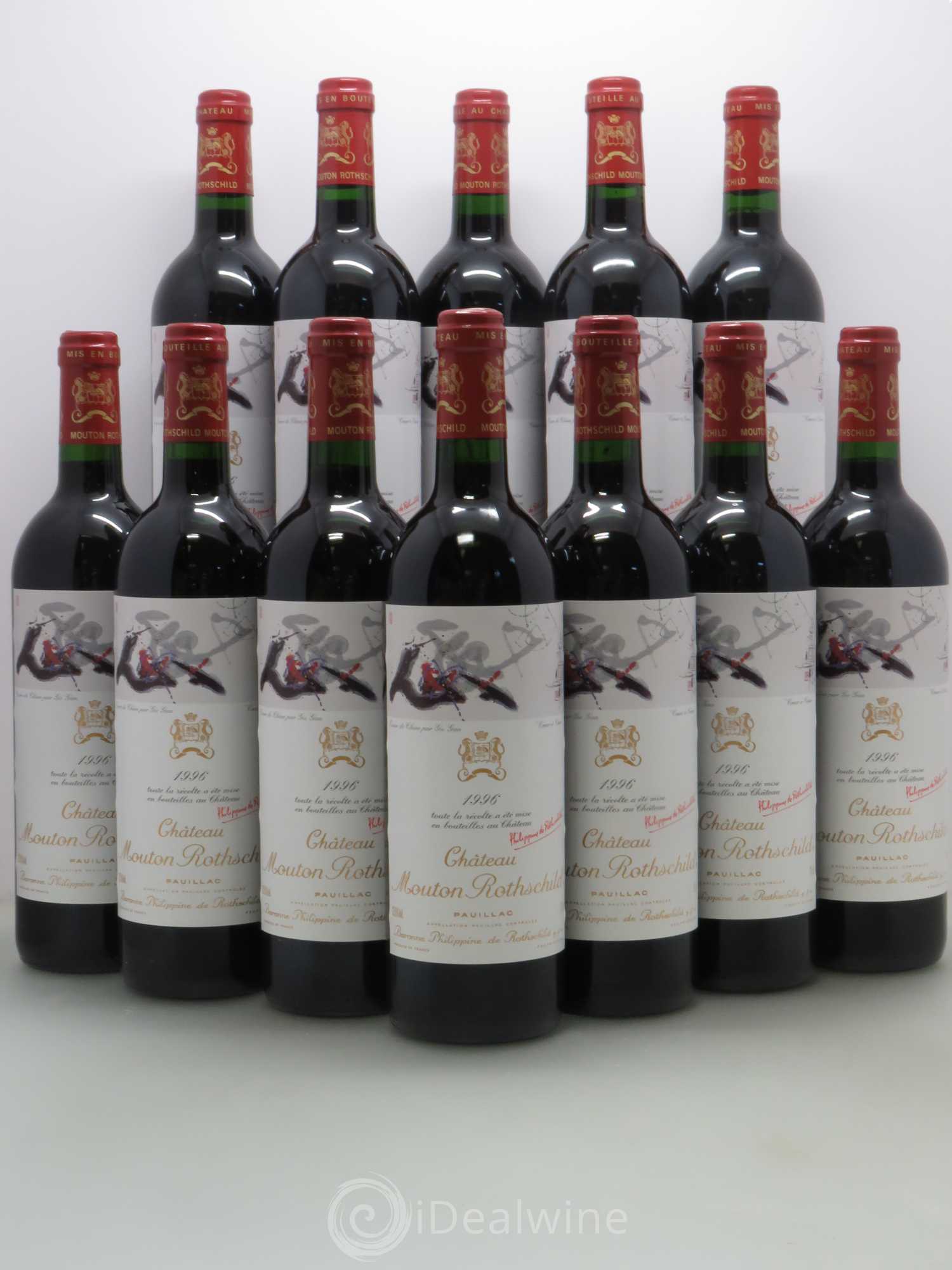 Château Mouton Rothschild 1er Grand Cru Classé 1996 - Lot de 12 bouteilles - 0