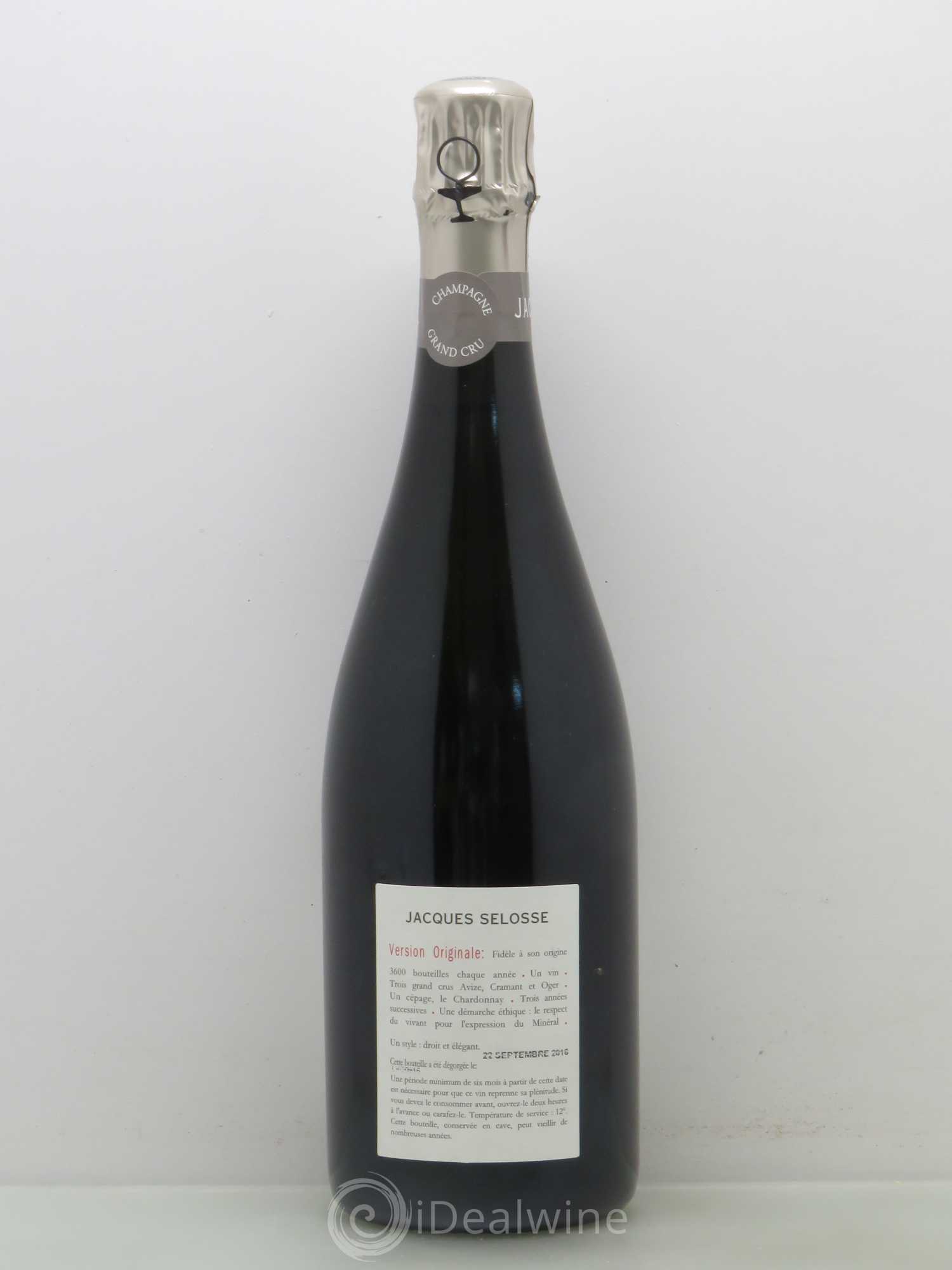 Version Originale Jacques Selosse Grand Cru Blanc de Blancs extra brut - Posten von 1 Flasche - 1