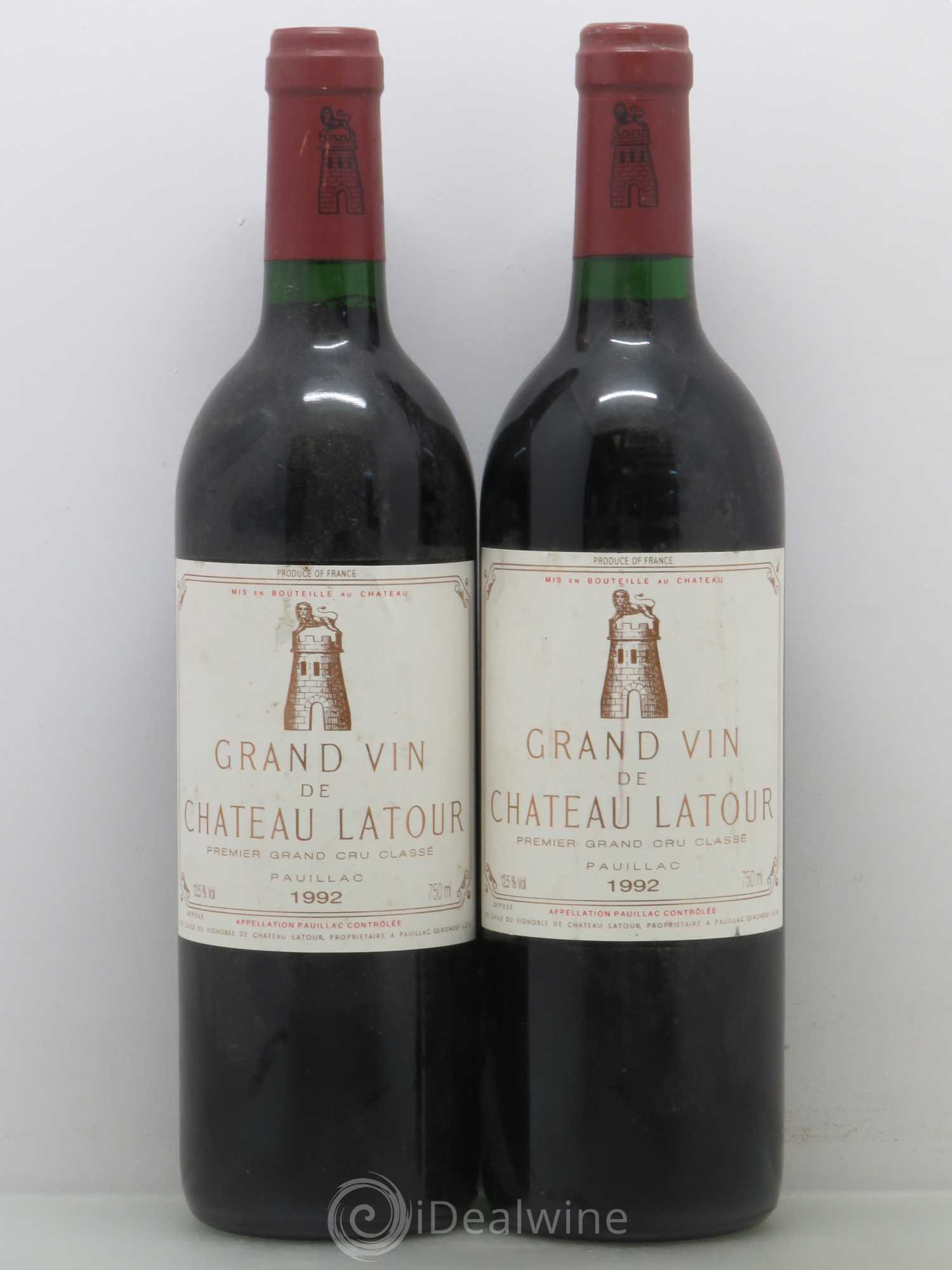 Château Latour 1er Grand Cru Classé 1992 - Lot de 2 bouteilles - 0