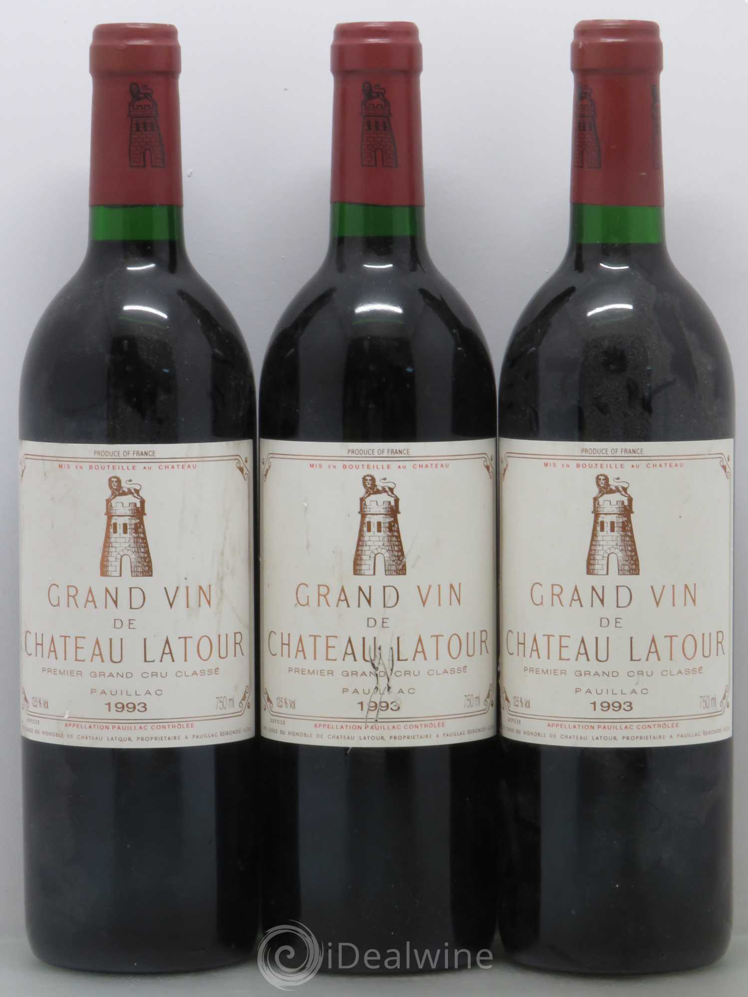 Château Latour 1er Grand Cru Classé 1993 - Lot de 3 bouteilles - 0