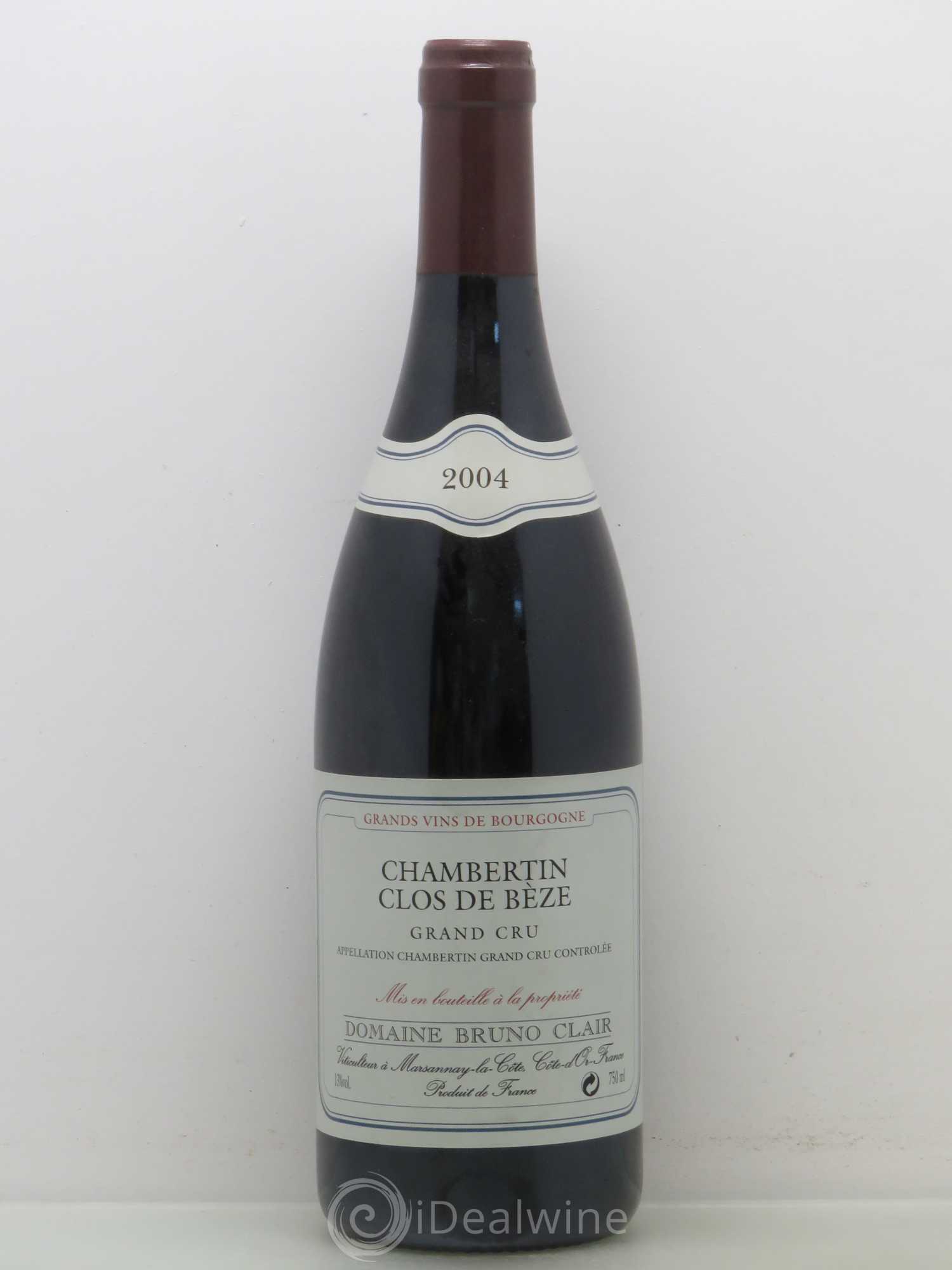 Chambertin Clos de Bèze Grand Cru Bruno Clair (Domaine) 2004 - Lot de 1 bouteille - 0