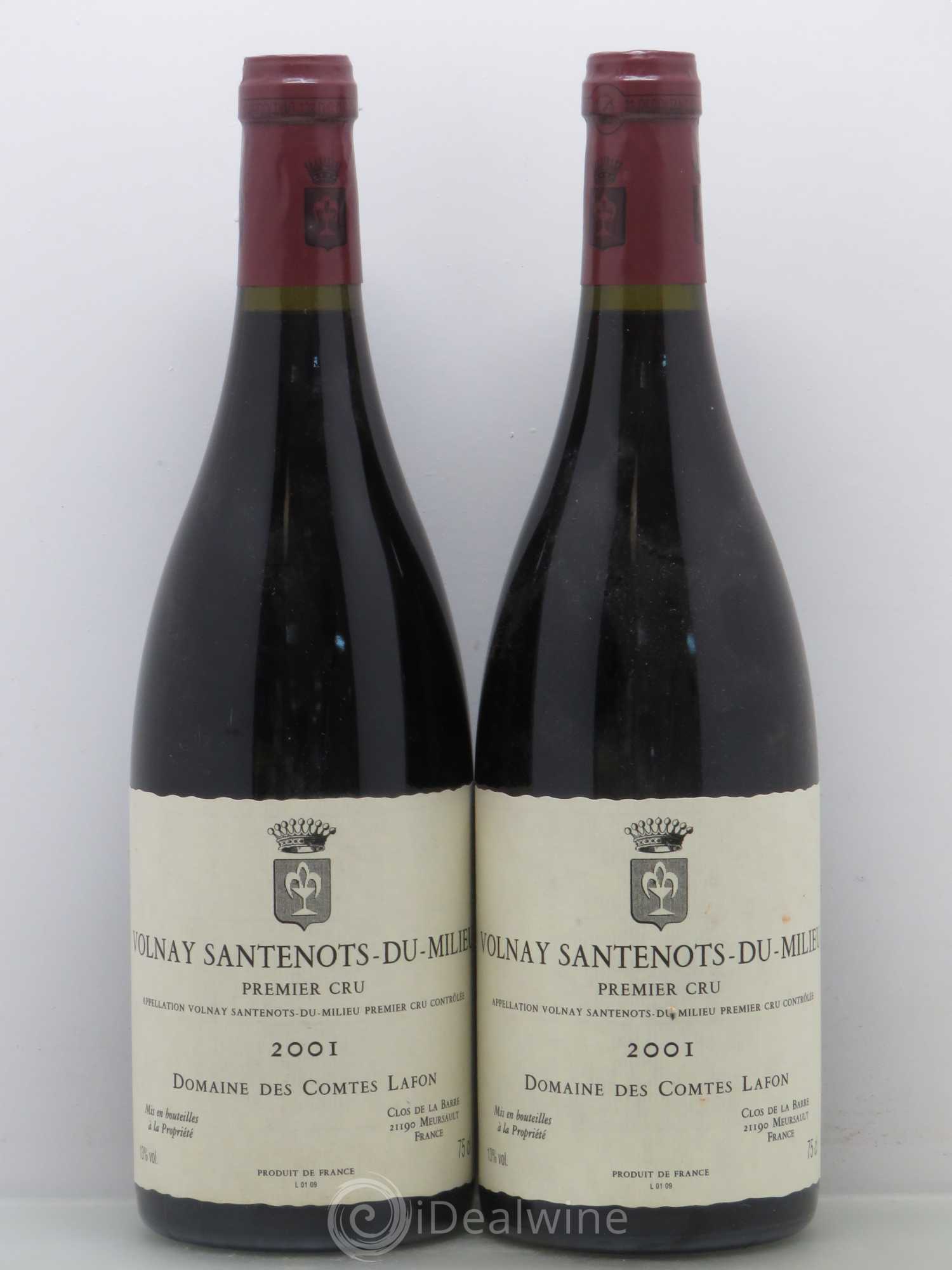 Volnay 1er Cru Santenots du Milieu Comtes Lafon (Domaine des) 2001 - Lot de 2 bouteilles - 0