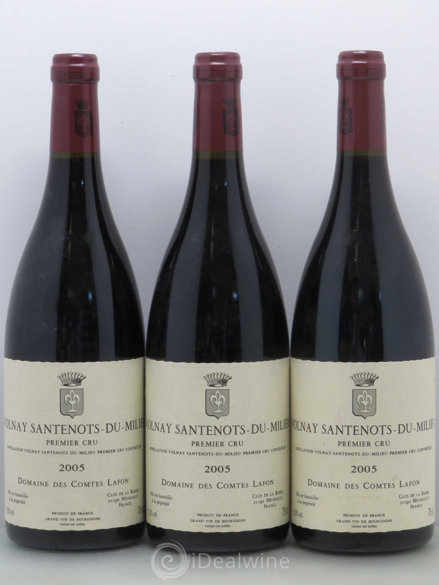 Volnay 1er Cru Santenots du Milieu Comtes Lafon (Domaine des) 2005 - Lot de 3 bouteilles - 0