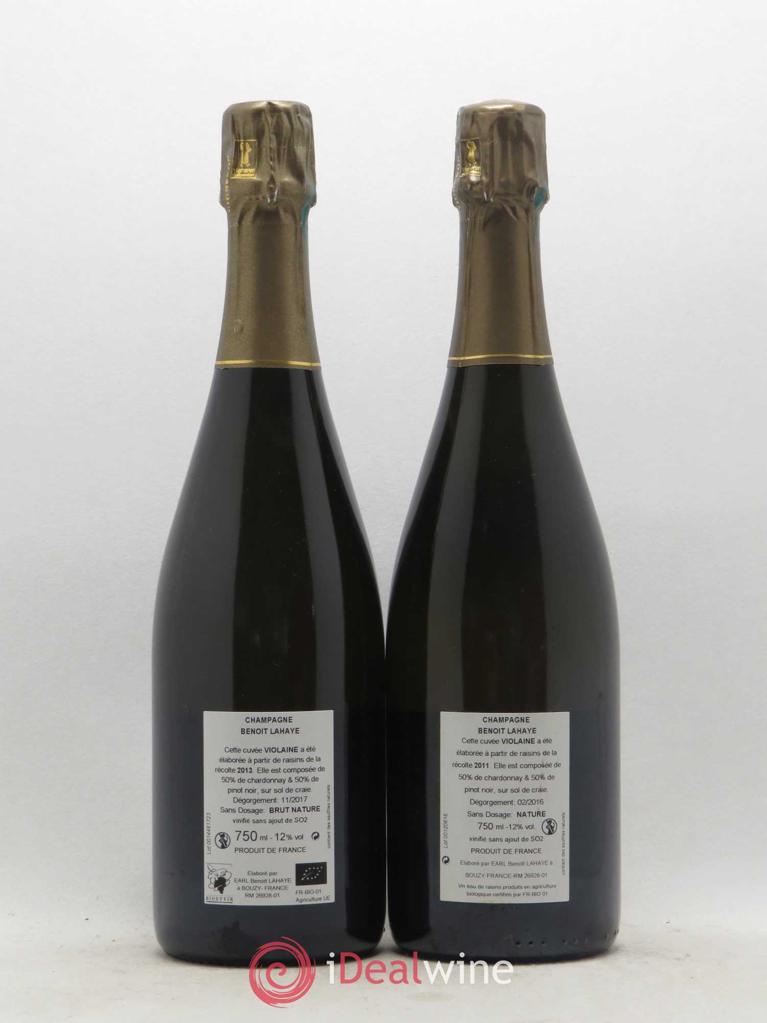 Champagne Violaine Brut Nature Lahaye - Posten von 2 Flaschen - 1