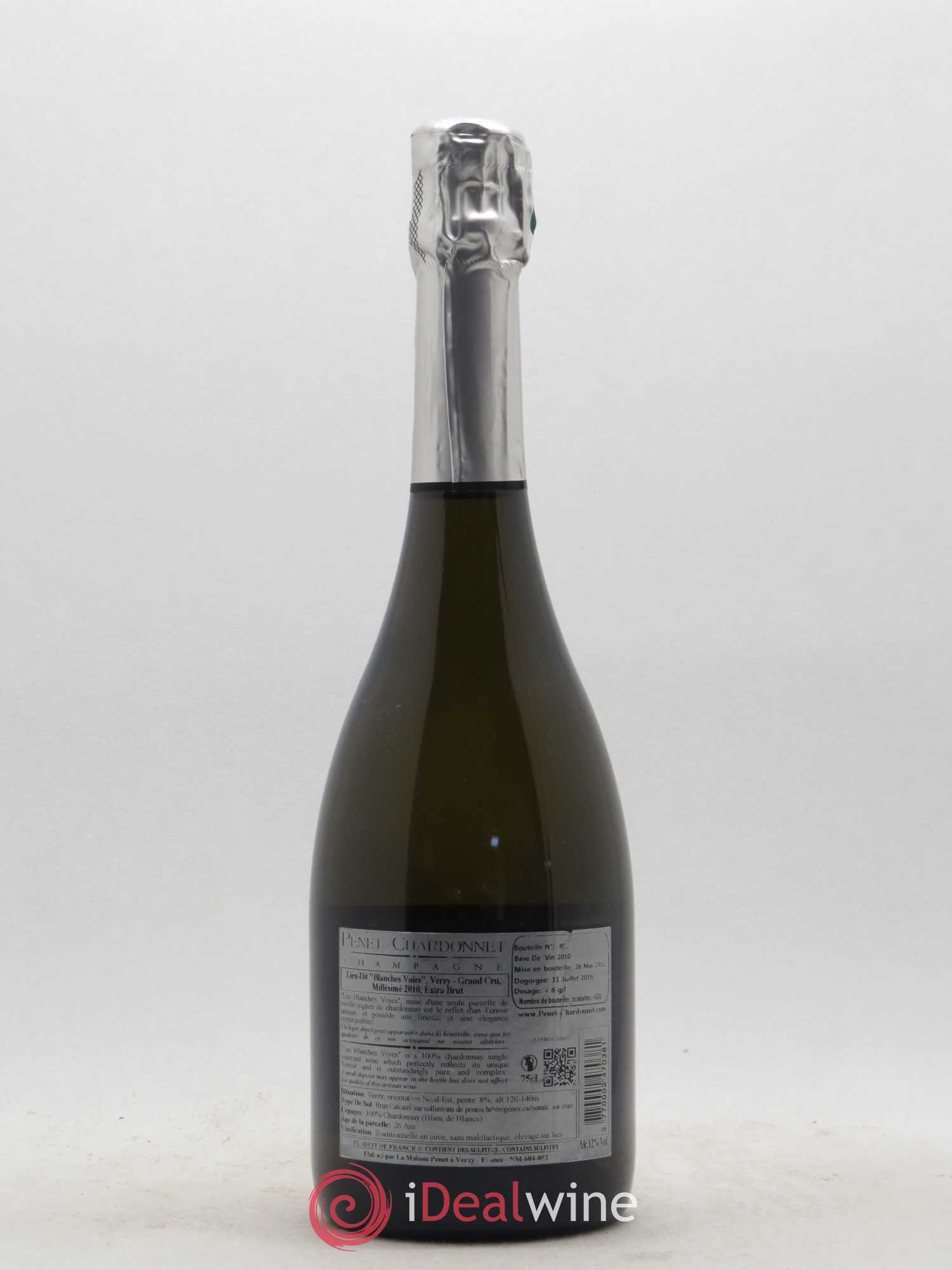 Champagne Blanches voies Grand Cru Extra Brut Penet Chardonnet 2010 - Posten von 1 Flasche - 1