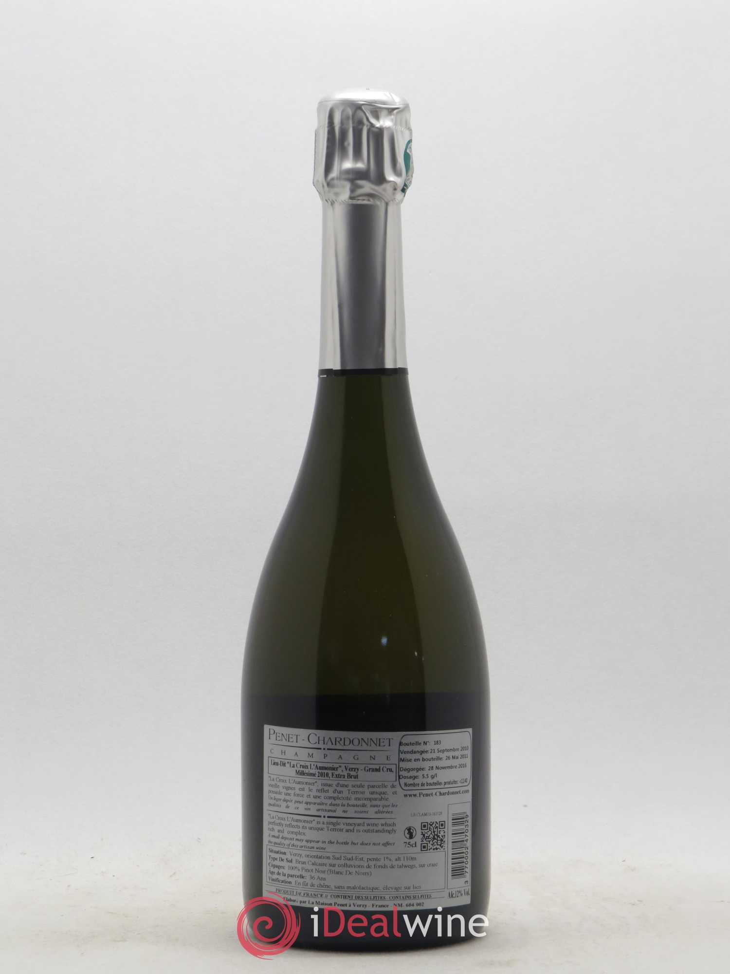 Champagne La Croix l'Aumonier Grand Cru Extra Brut Penet Chardonnet 2010 - Posten von 1 Flasche - 1