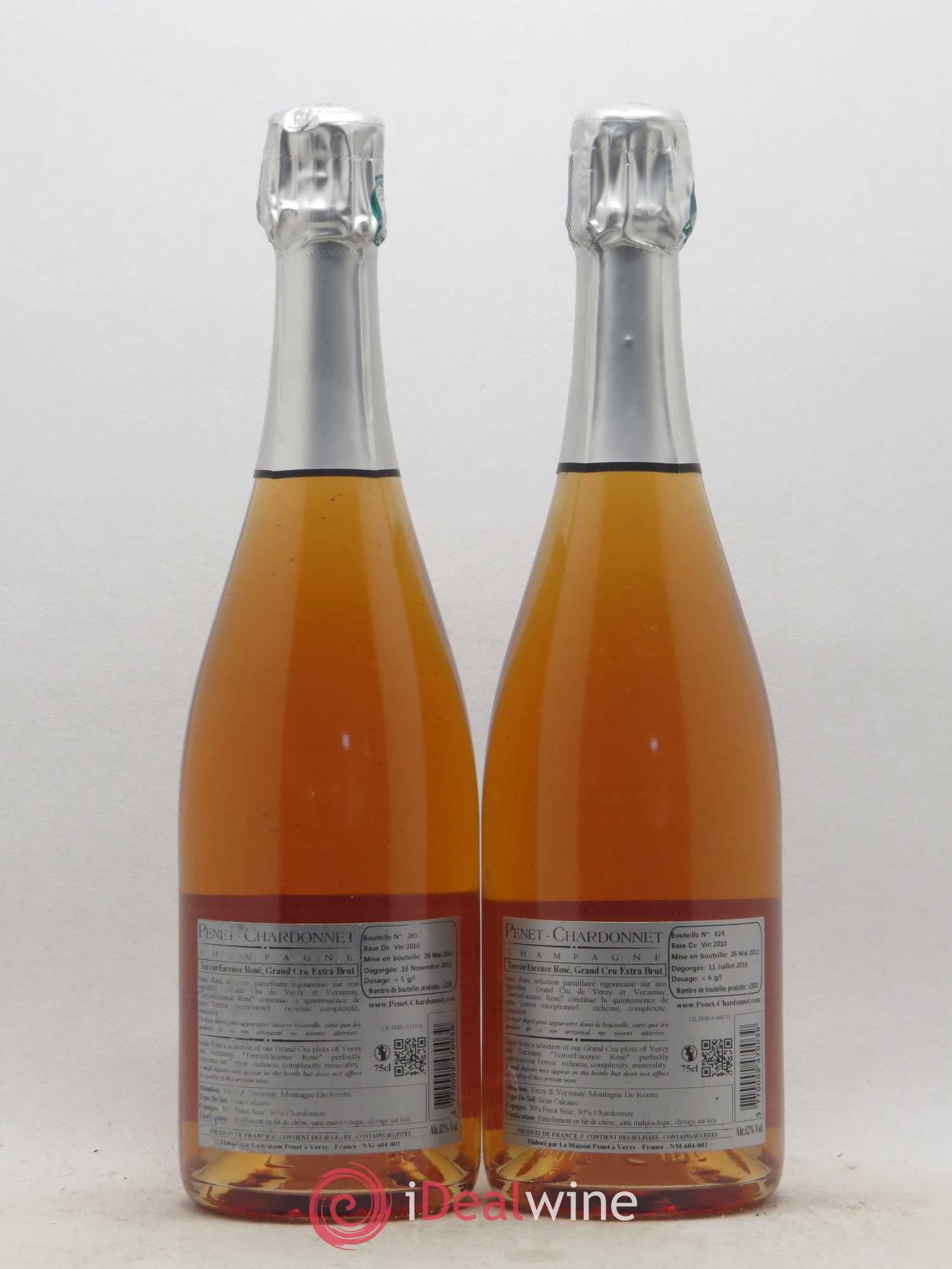 Champagne - Terroir Escence Grand Cru Extra Brut Penet Chardonnet - Lot of 2 bottles - 1