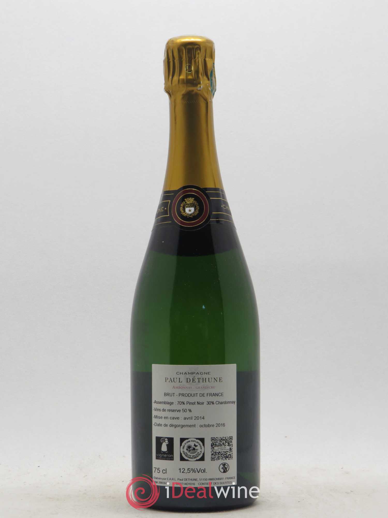 Champagne Grand Cru Brut Paul Déthune - Lot de 1 bouteille - 1