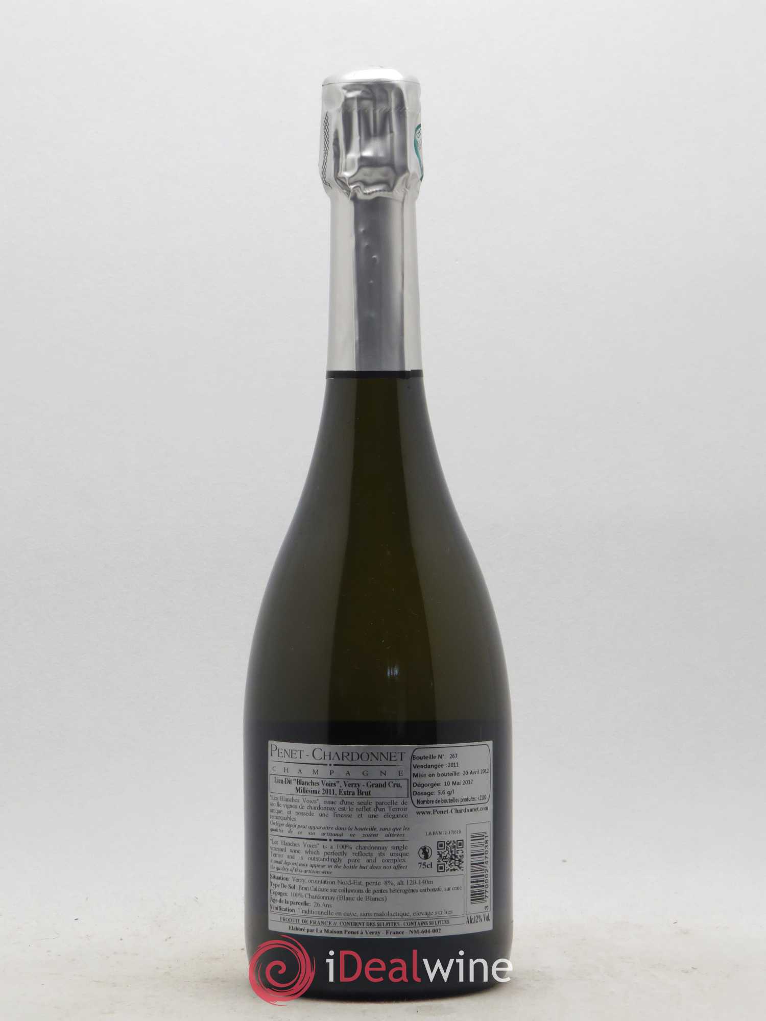 Champagne Blanches voies Grand Cru Extra Brut Penet Chardonnet 2011 - Posten von 1 Flasche - 1